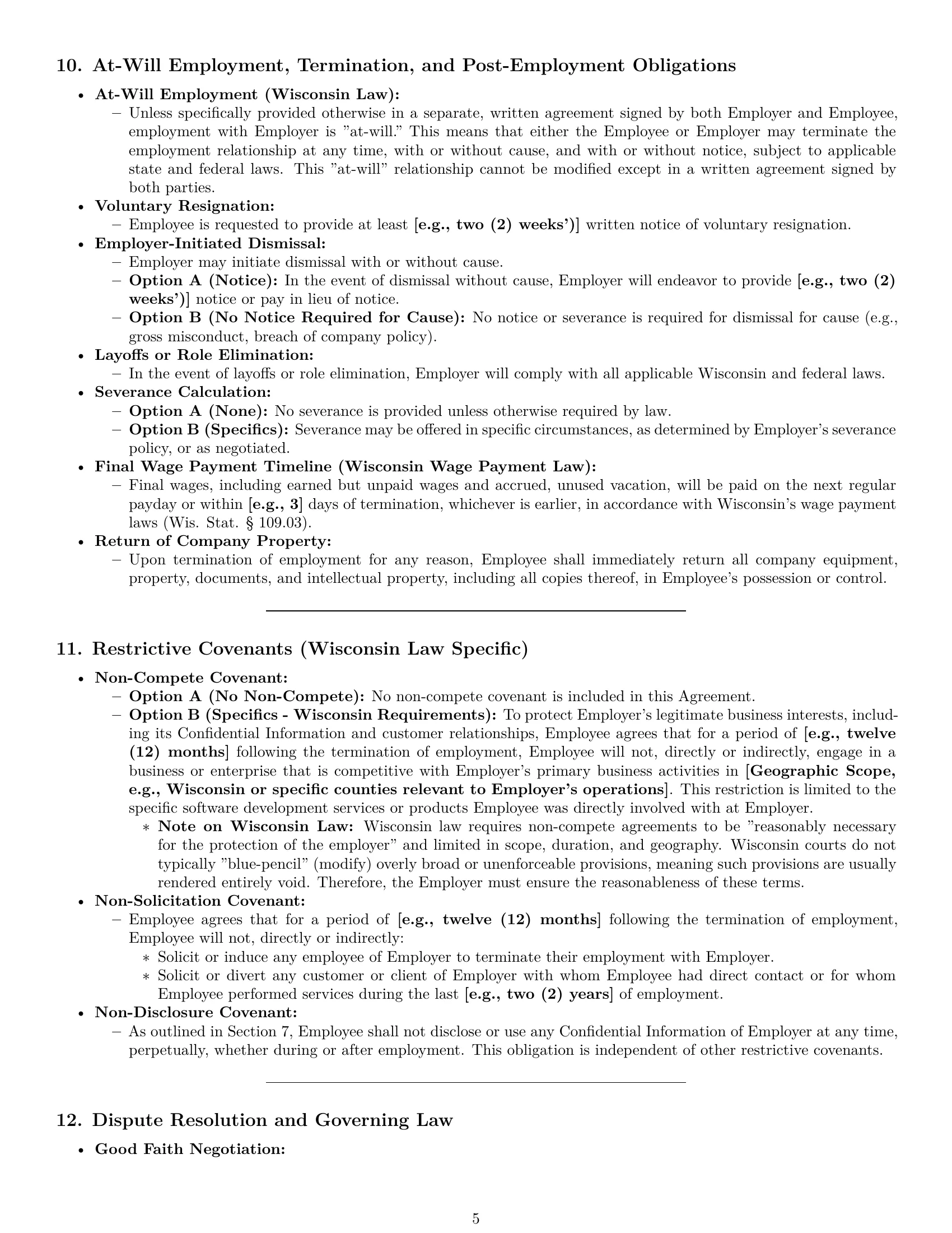 Preview page 5 of Pro Wisconsin software developer employment contract template