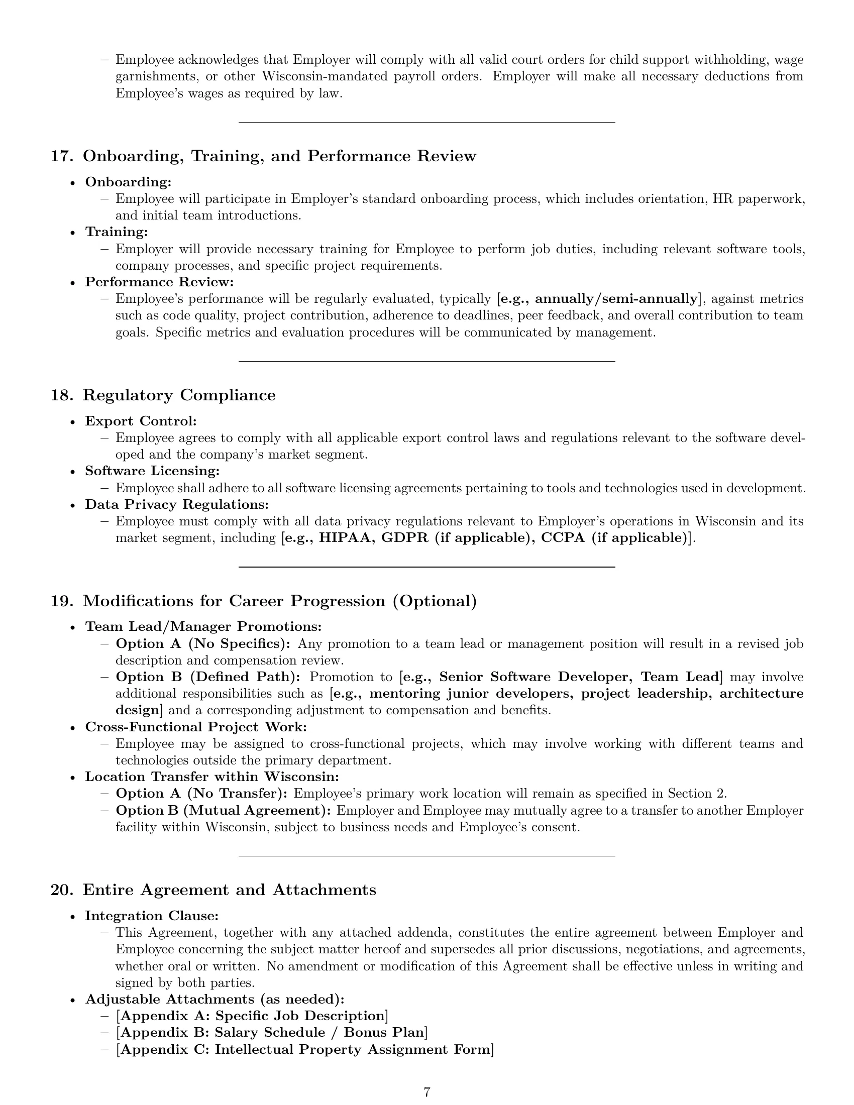 Preview page 7 of Pro Wisconsin software developer employment contract template
