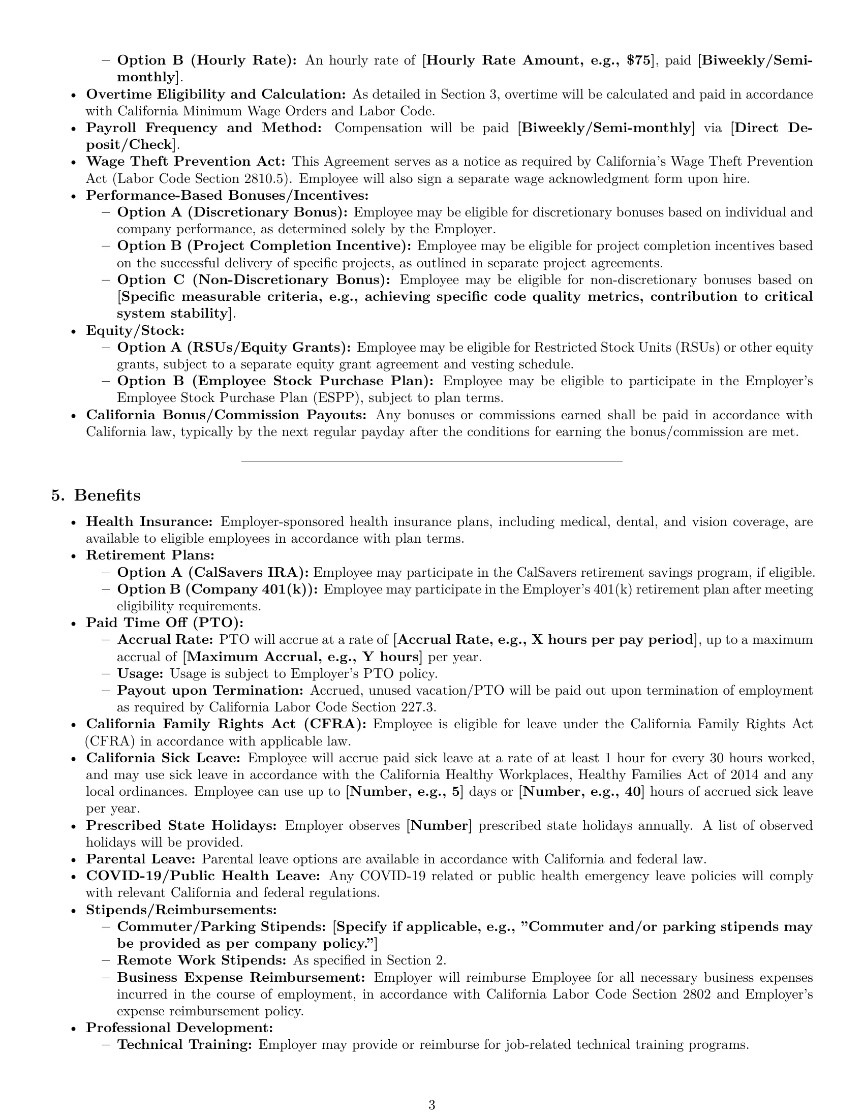 Preview page 3 of Pro California software developer employment contract template