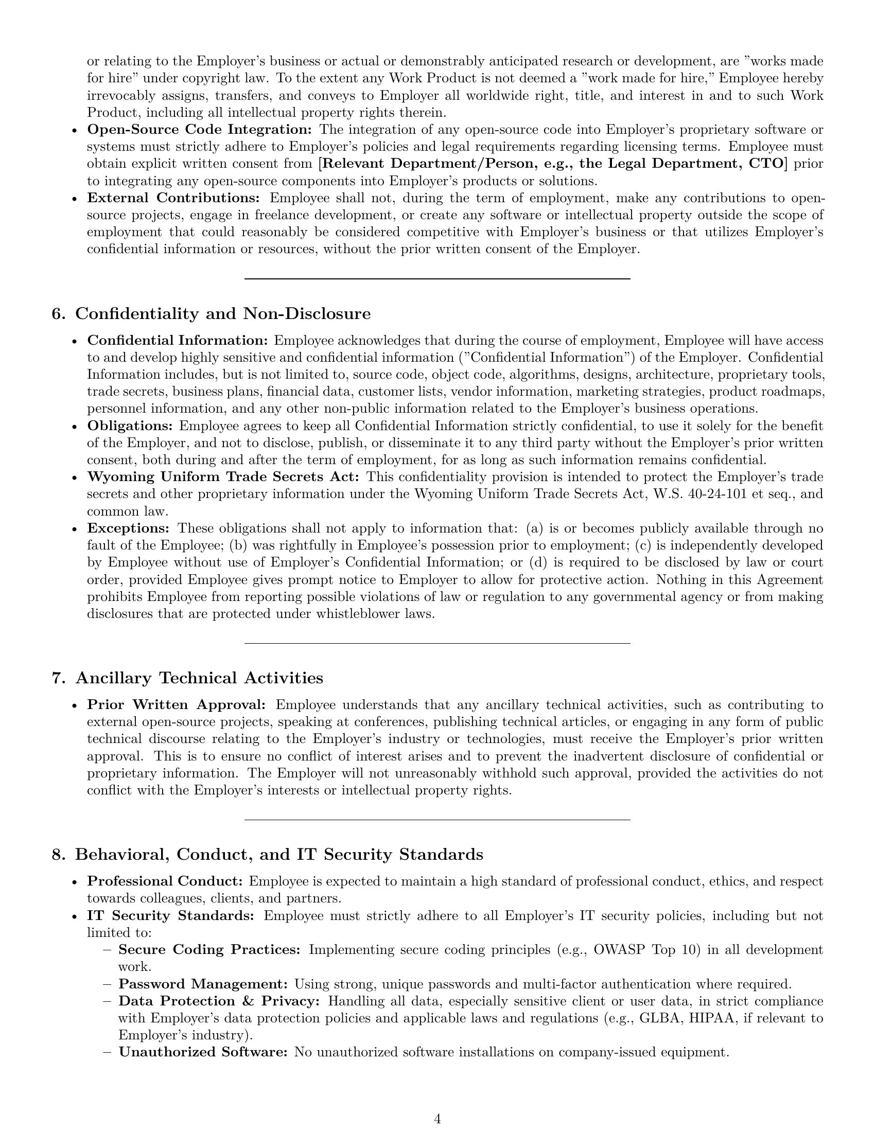 Preview page 4 of Pro Wyoming software developer employment contract template