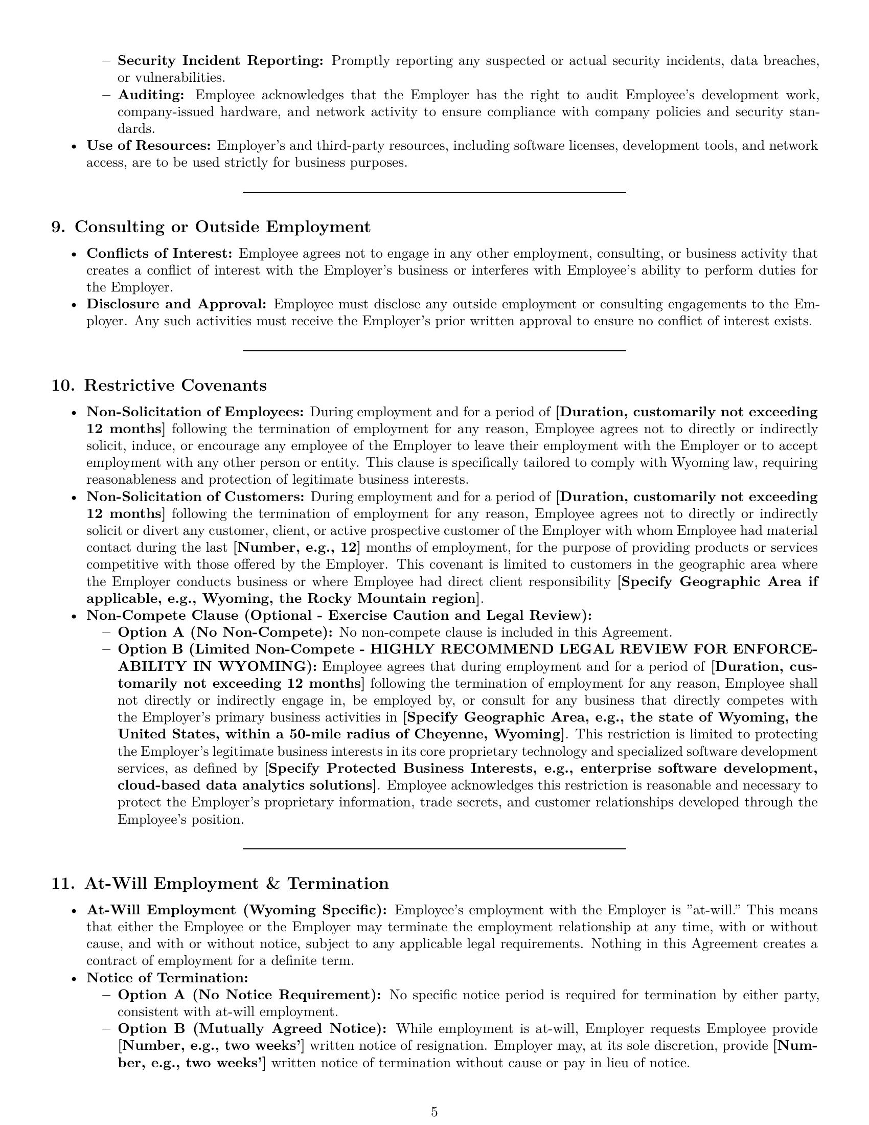Preview page 5 of Pro Wyoming software developer employment contract template