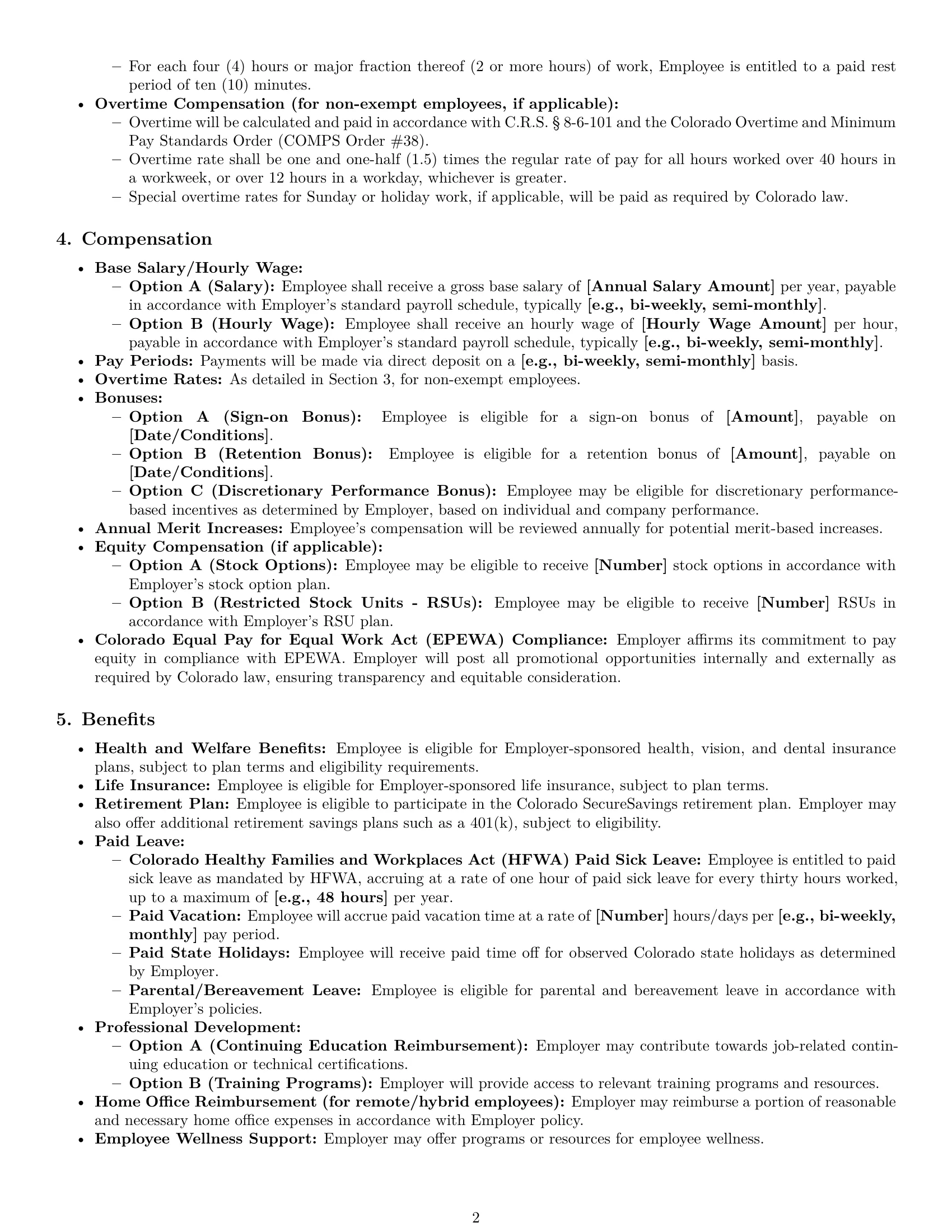 Preview page 2 of Pro Colorado software developer employment contract template
