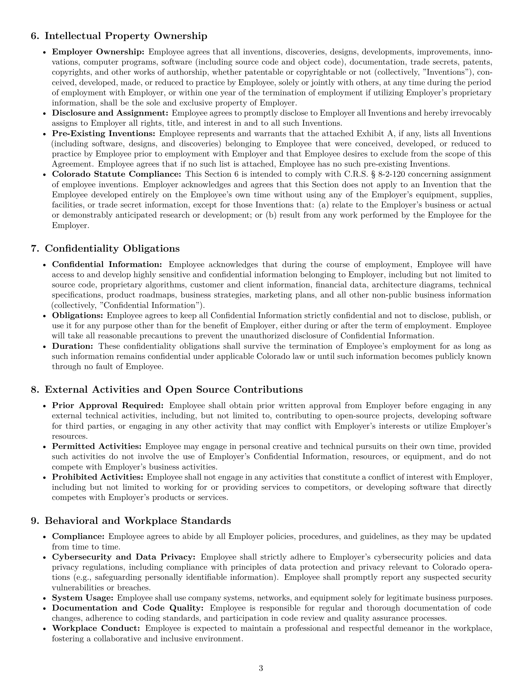 Preview page 3 of Pro Colorado software developer employment contract template