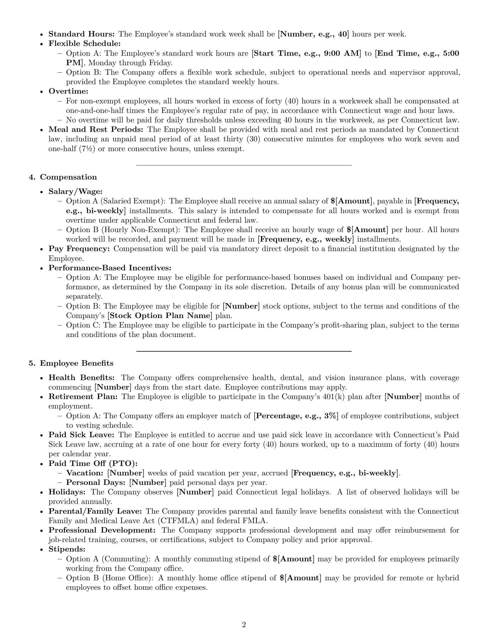 Preview page 2 of Pro Connecticut software developer employment contract template