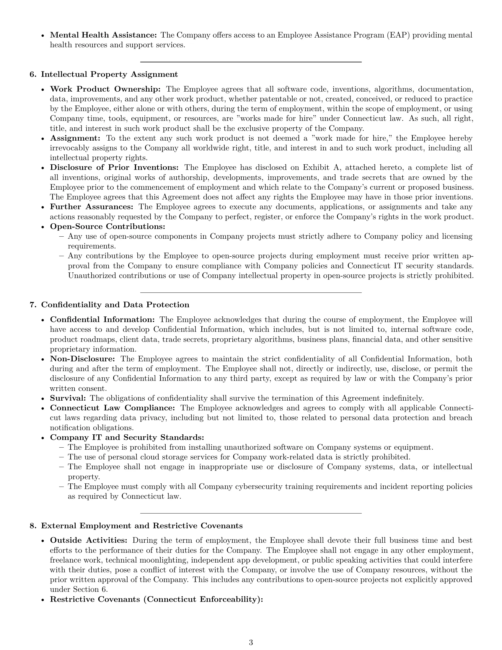 Preview page 3 of Pro Connecticut software developer employment contract template