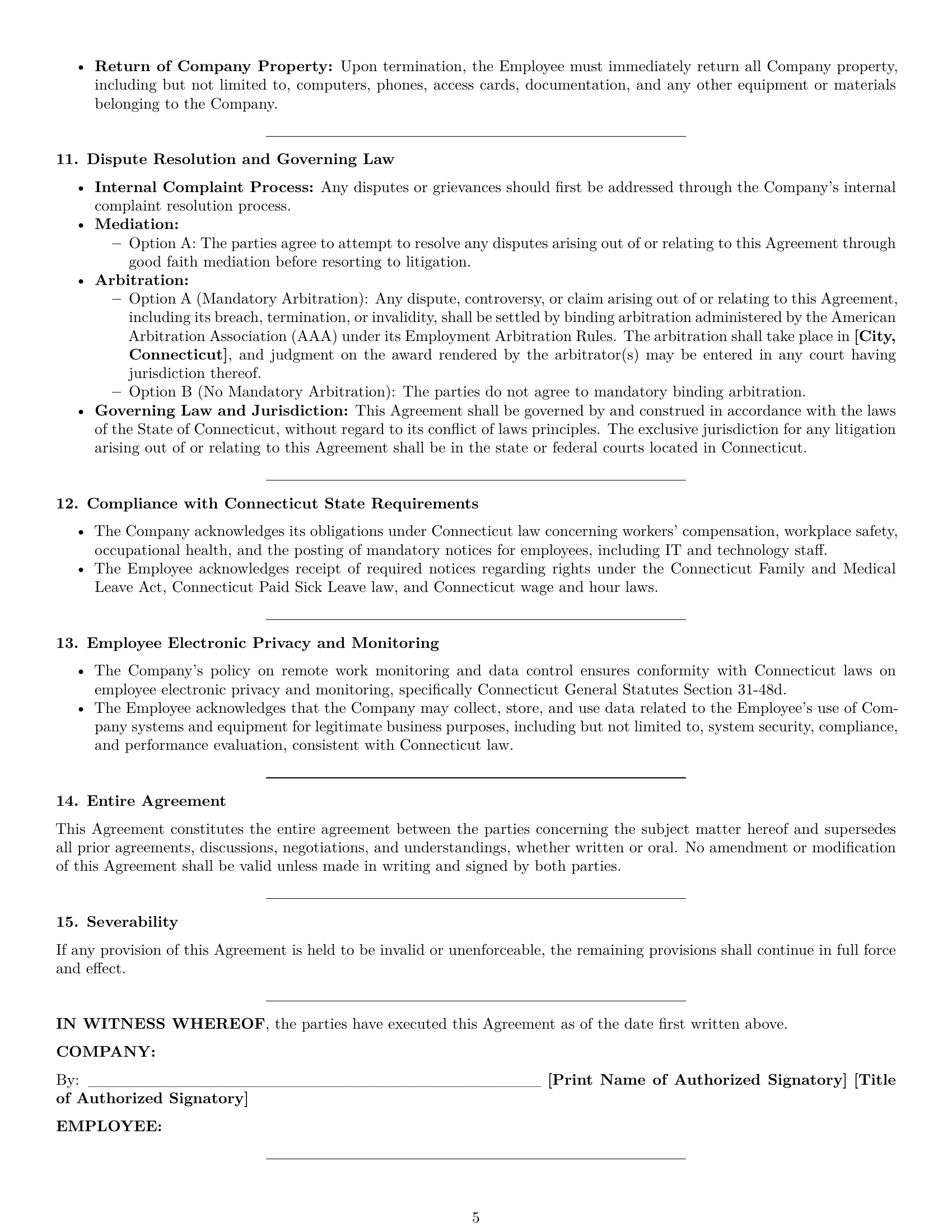 Preview page 5 of Pro Connecticut software developer employment contract template
