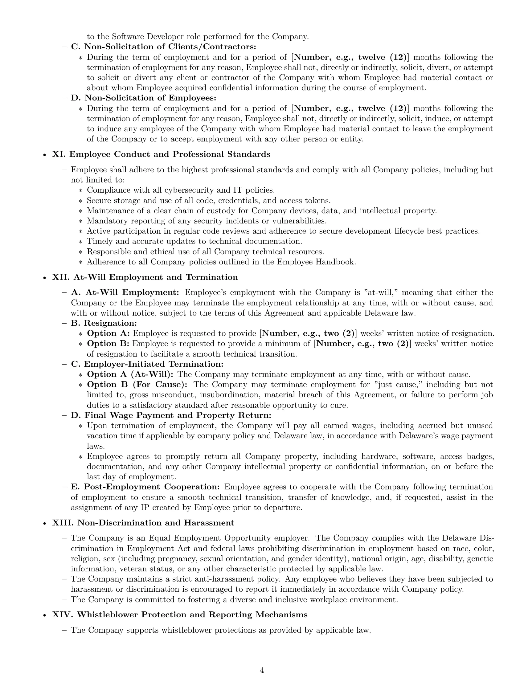 Preview page 4 of Pro Delaware software developer employment contract template
