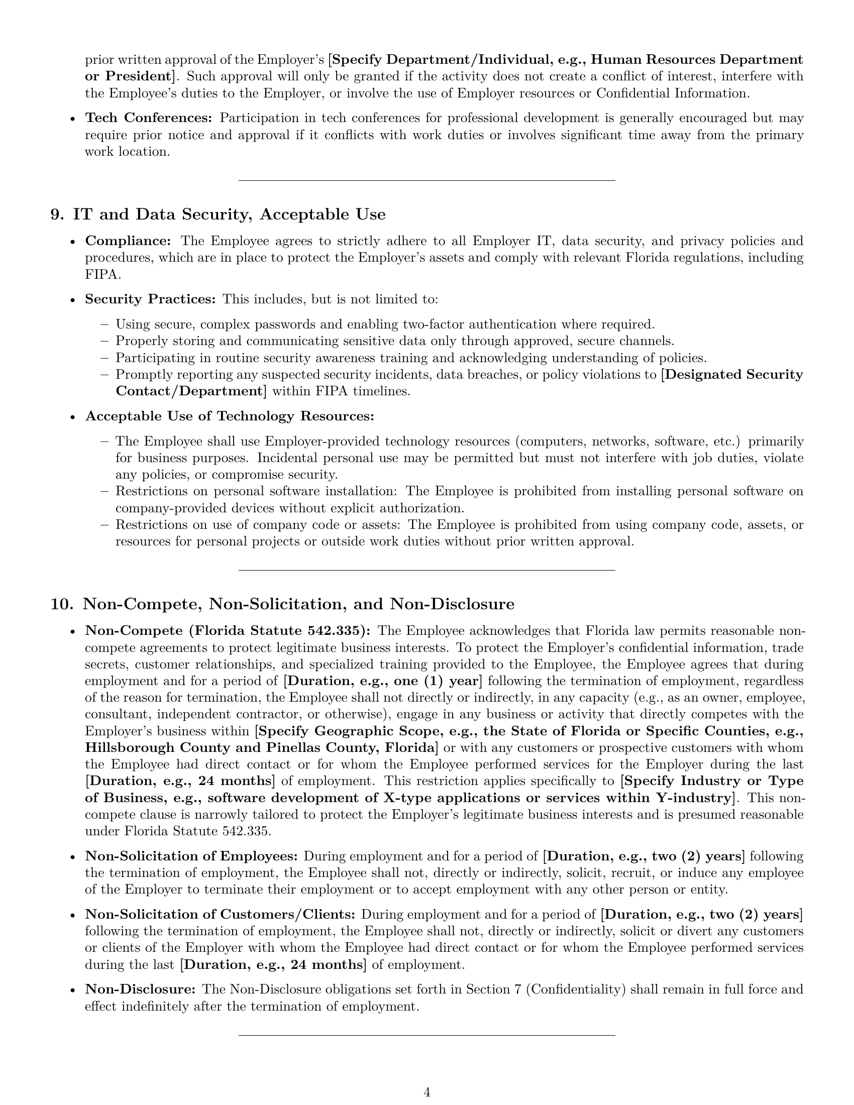 Preview page 4 of Pro Florida software developer employment contract template