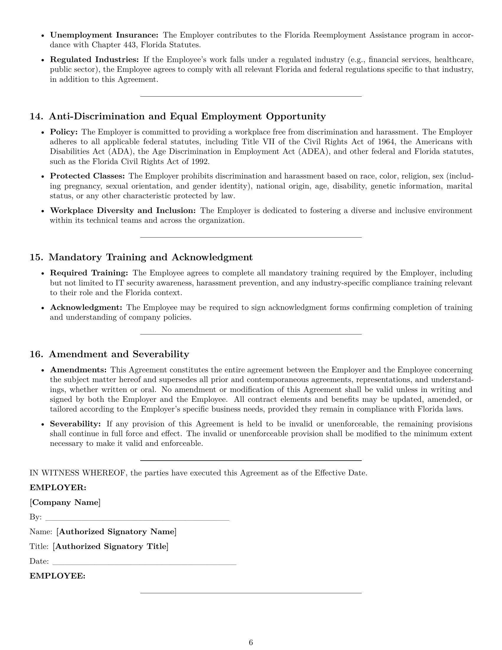 Preview page 6 of Pro Florida software developer employment contract template