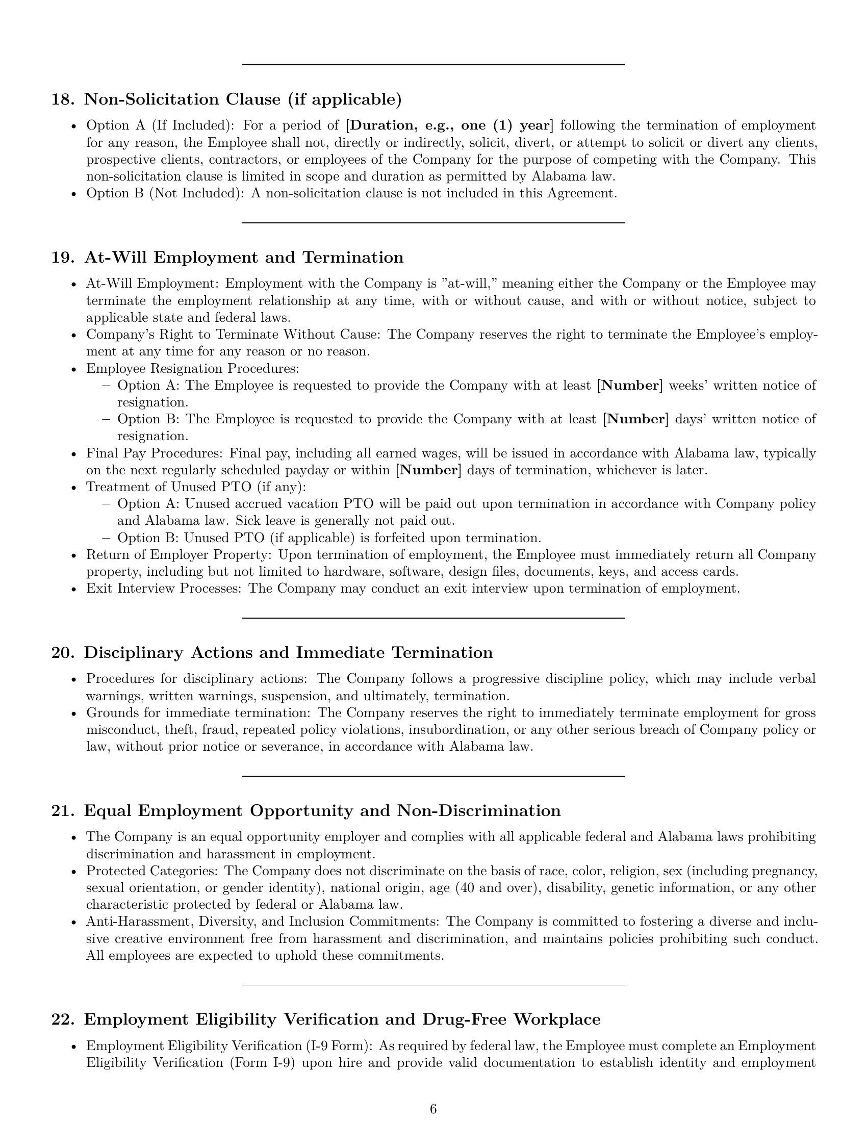 Preview page 6 of Pro Alabama graphic designer employment contract template