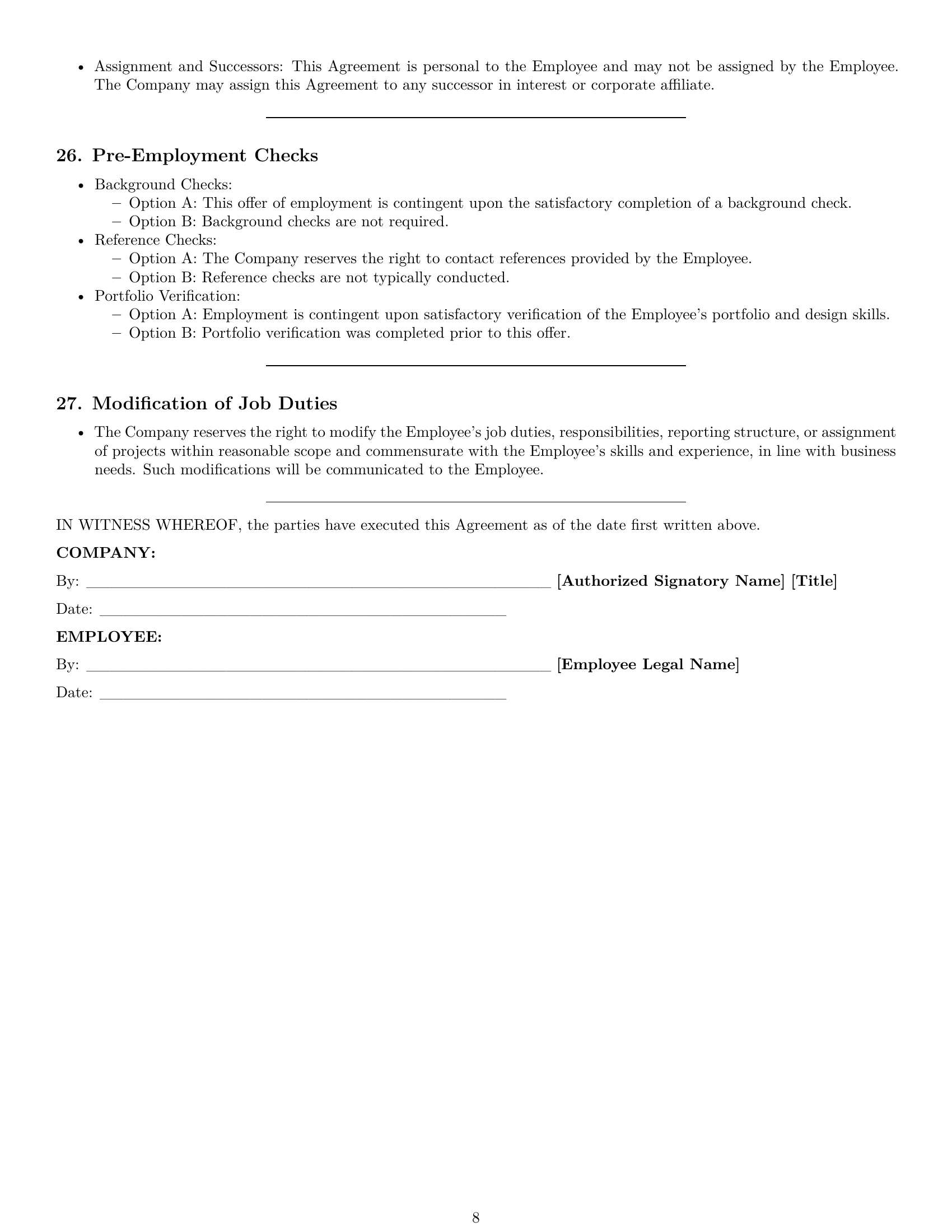Preview page 8 of Pro Alabama graphic designer employment contract template