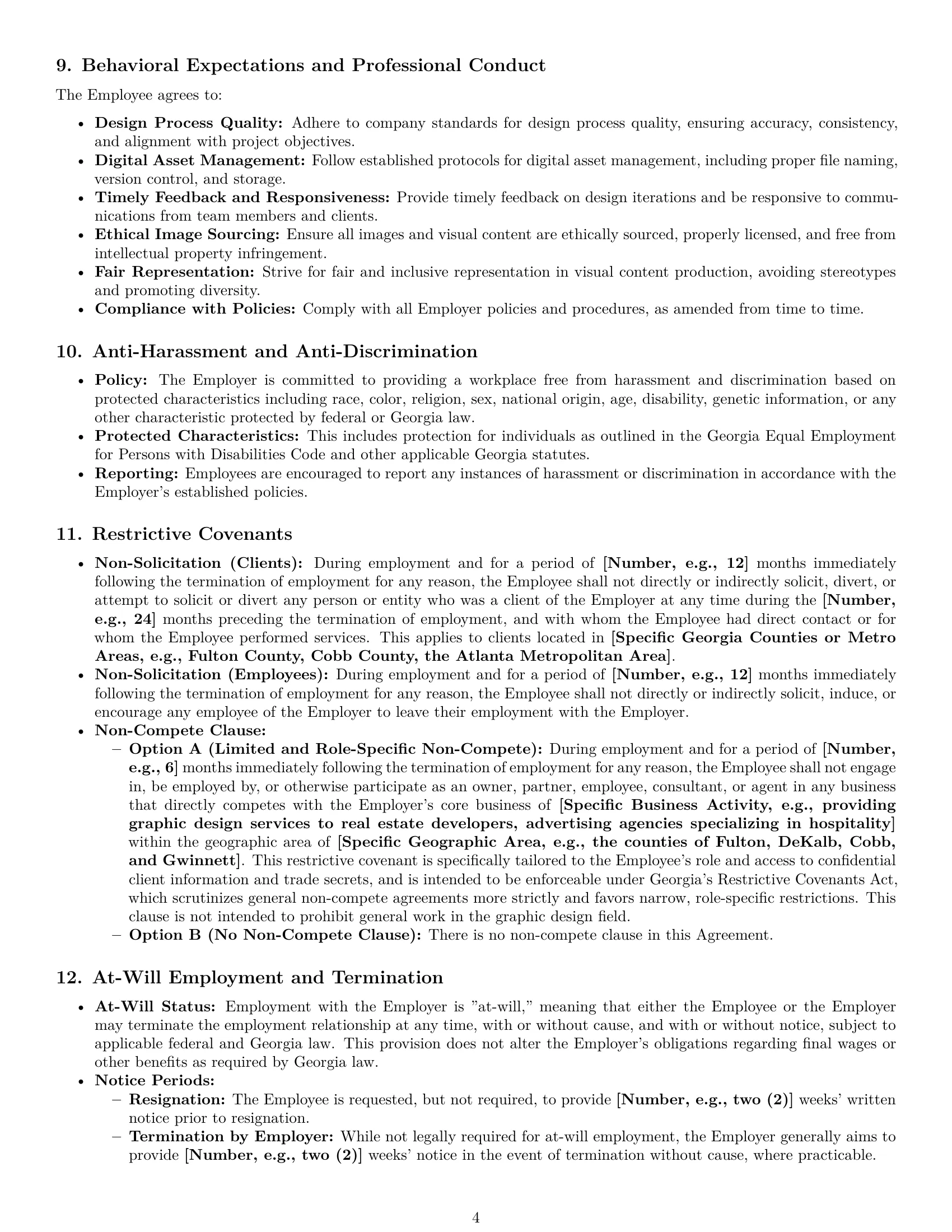Preview page 4 of Pro Georgia graphic designer employment contract template