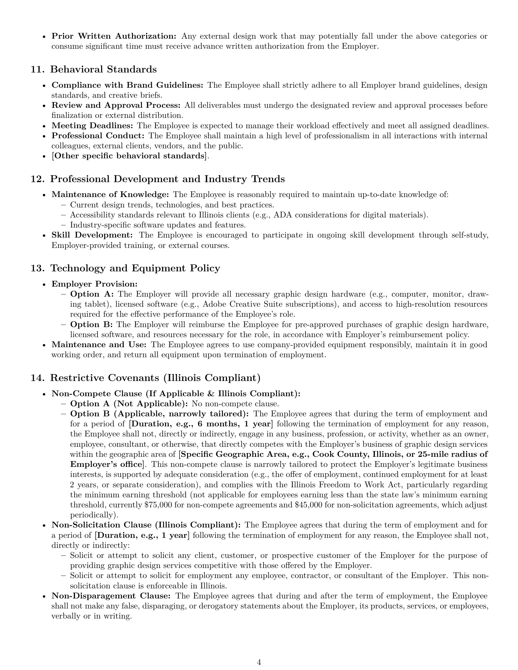 Preview page 4 of Pro Illinois graphic designer employment contract template