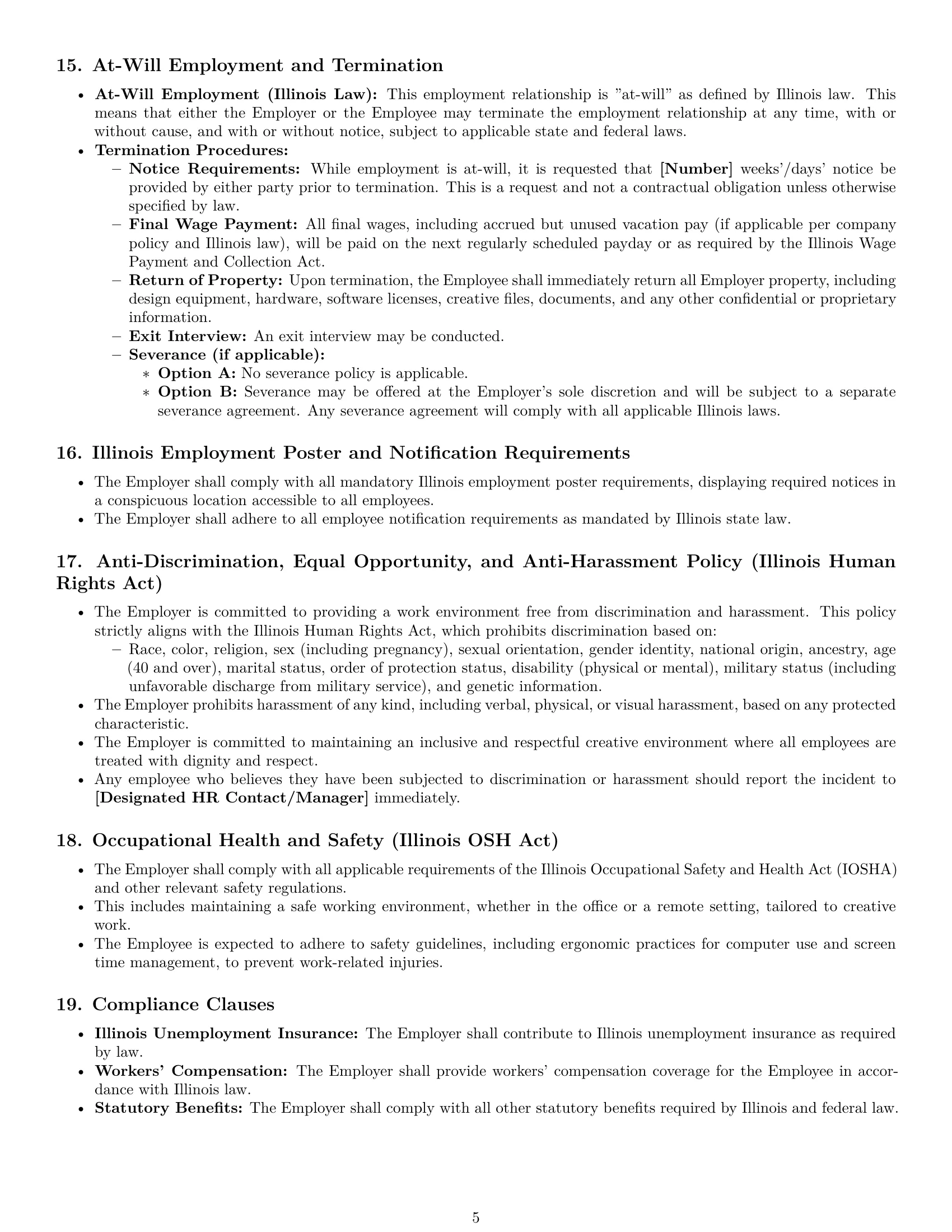 Preview page 5 of Pro Illinois graphic designer employment contract template
