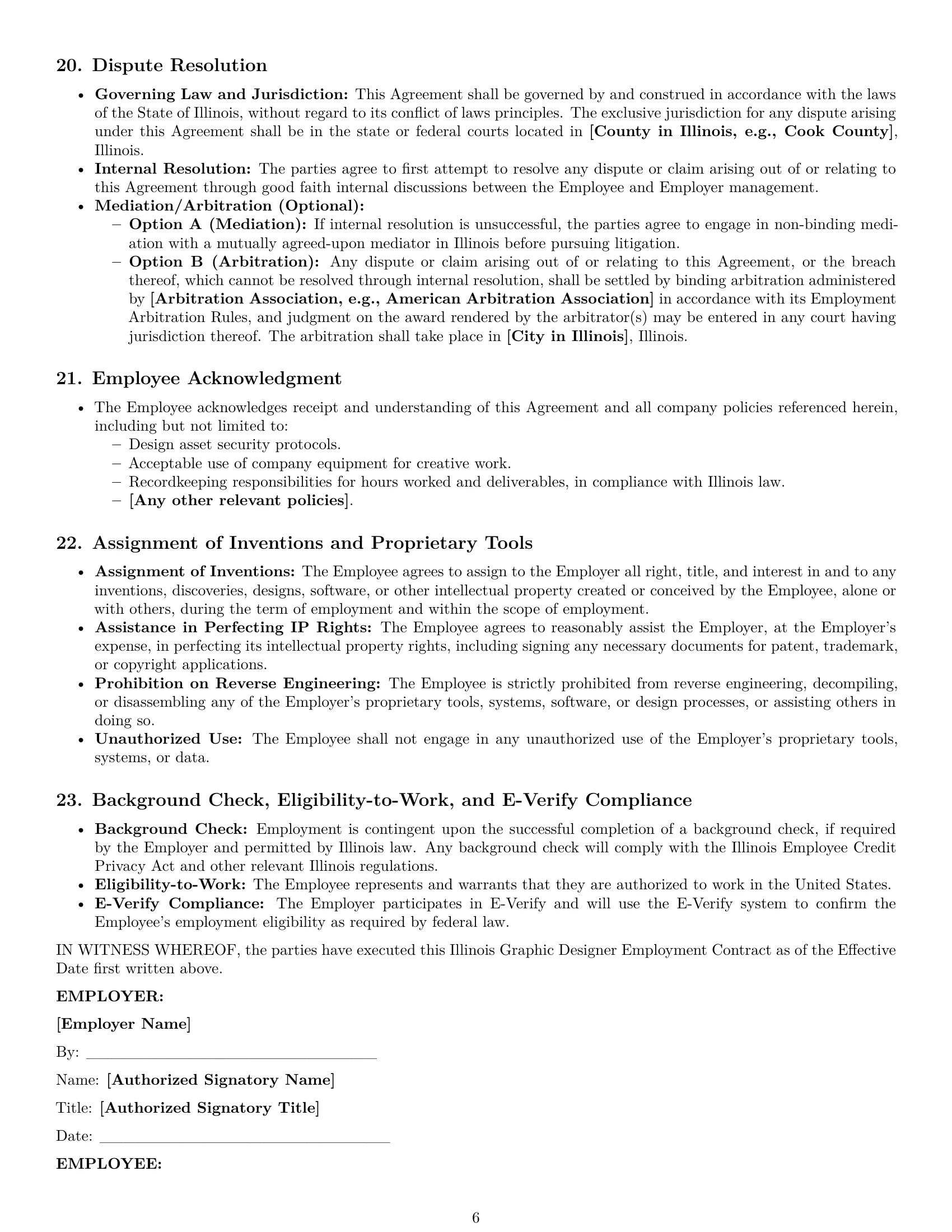Preview page 6 of Pro Illinois graphic designer employment contract template