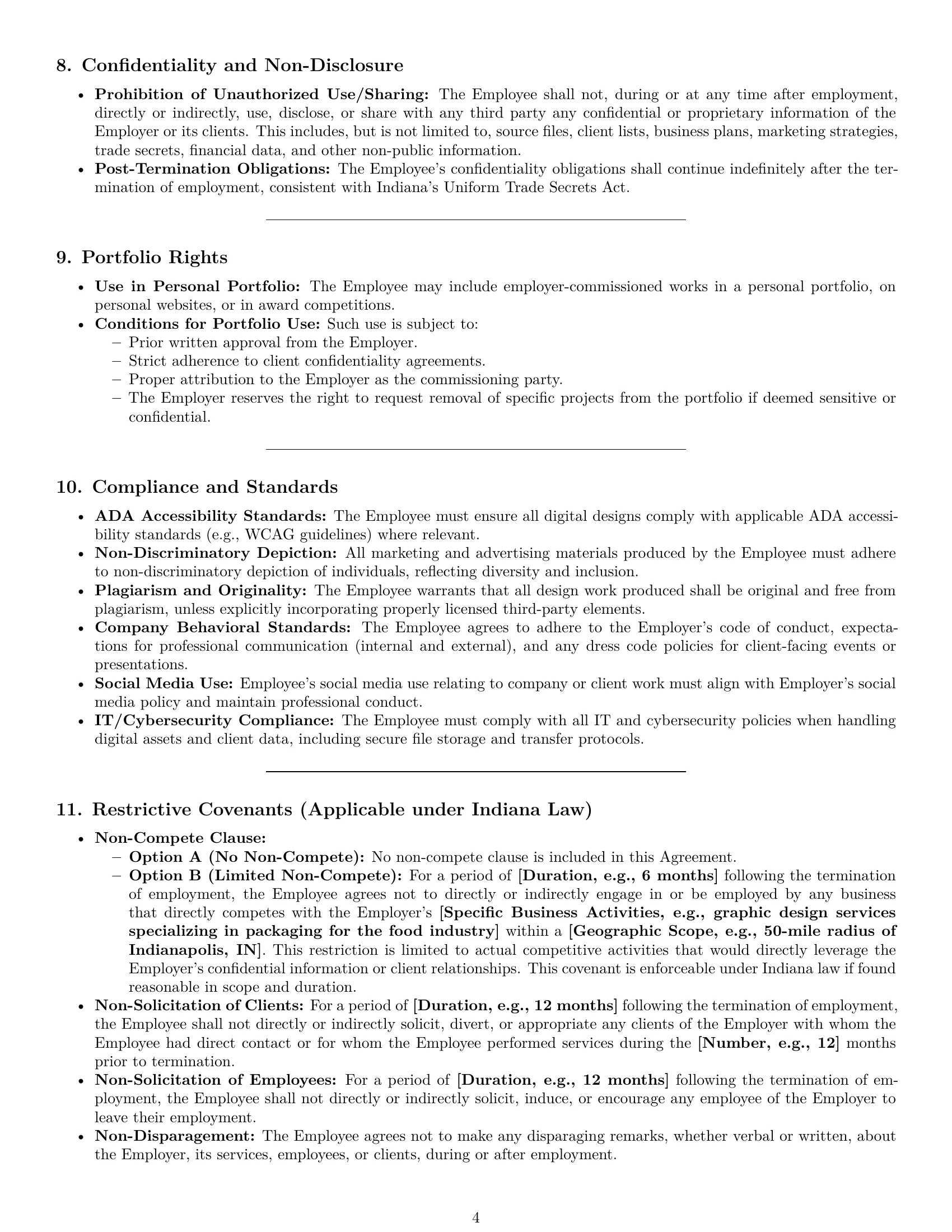 Preview page 4 of Pro Indiana graphic designer employment contract template