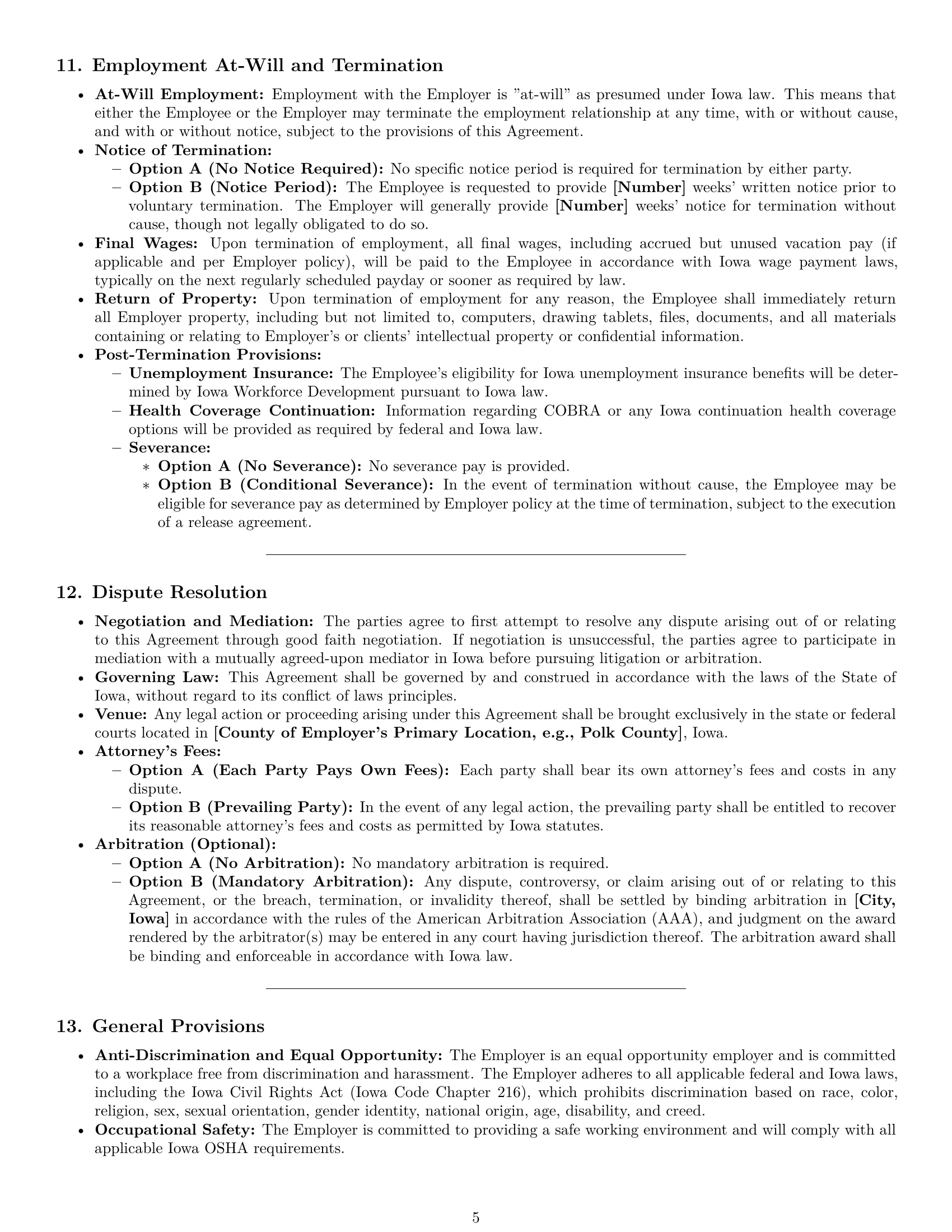Preview page 5 of Pro Iowa graphic designer employment contract template