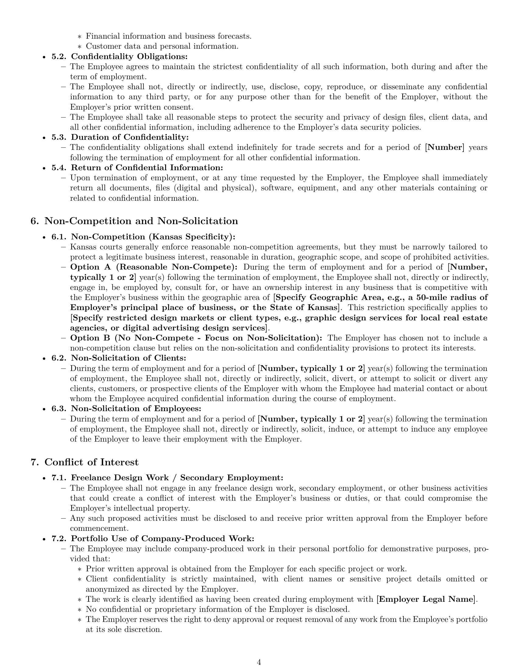 Preview page 4 of Pro Kansas graphic designer employment contract template