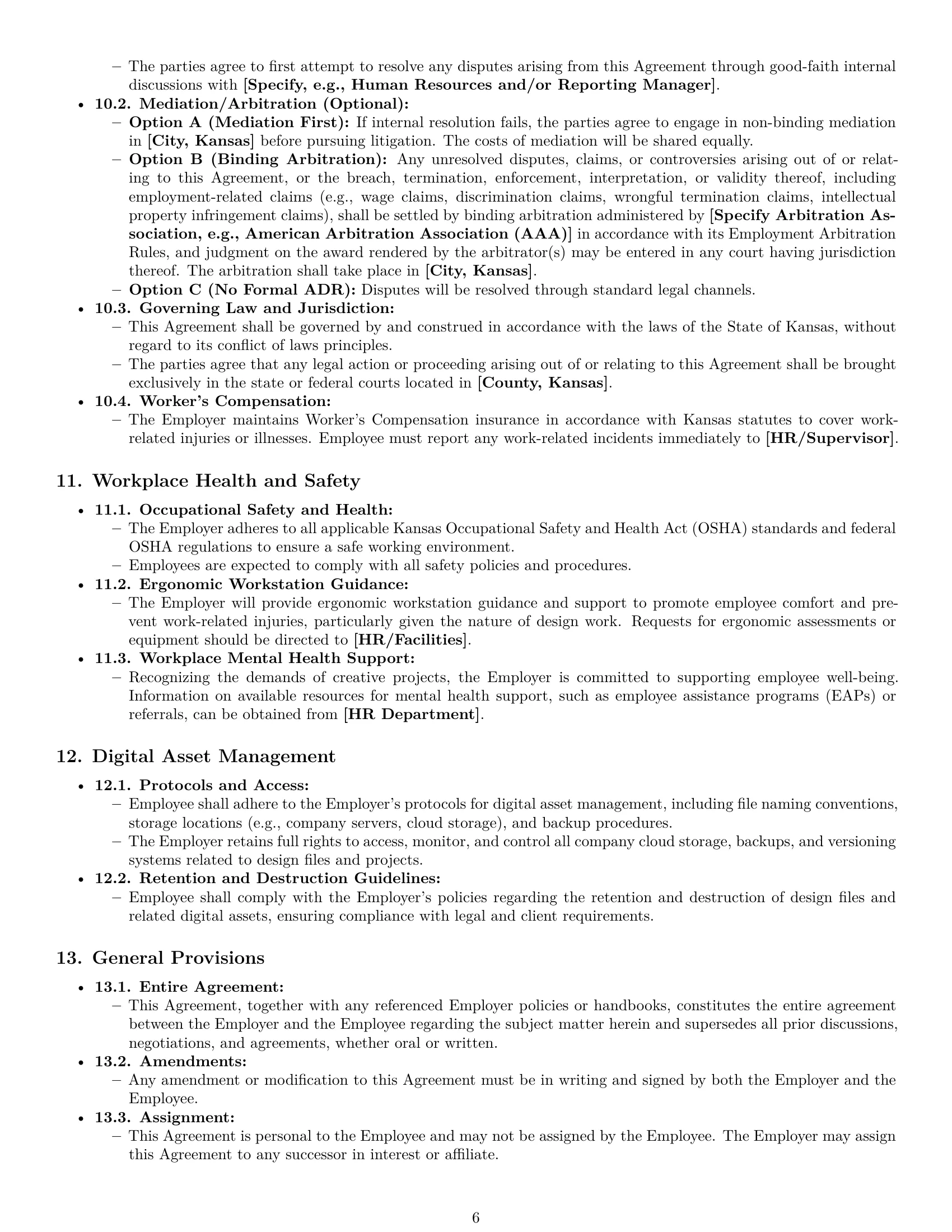 Preview page 6 of Pro Kansas graphic designer employment contract template