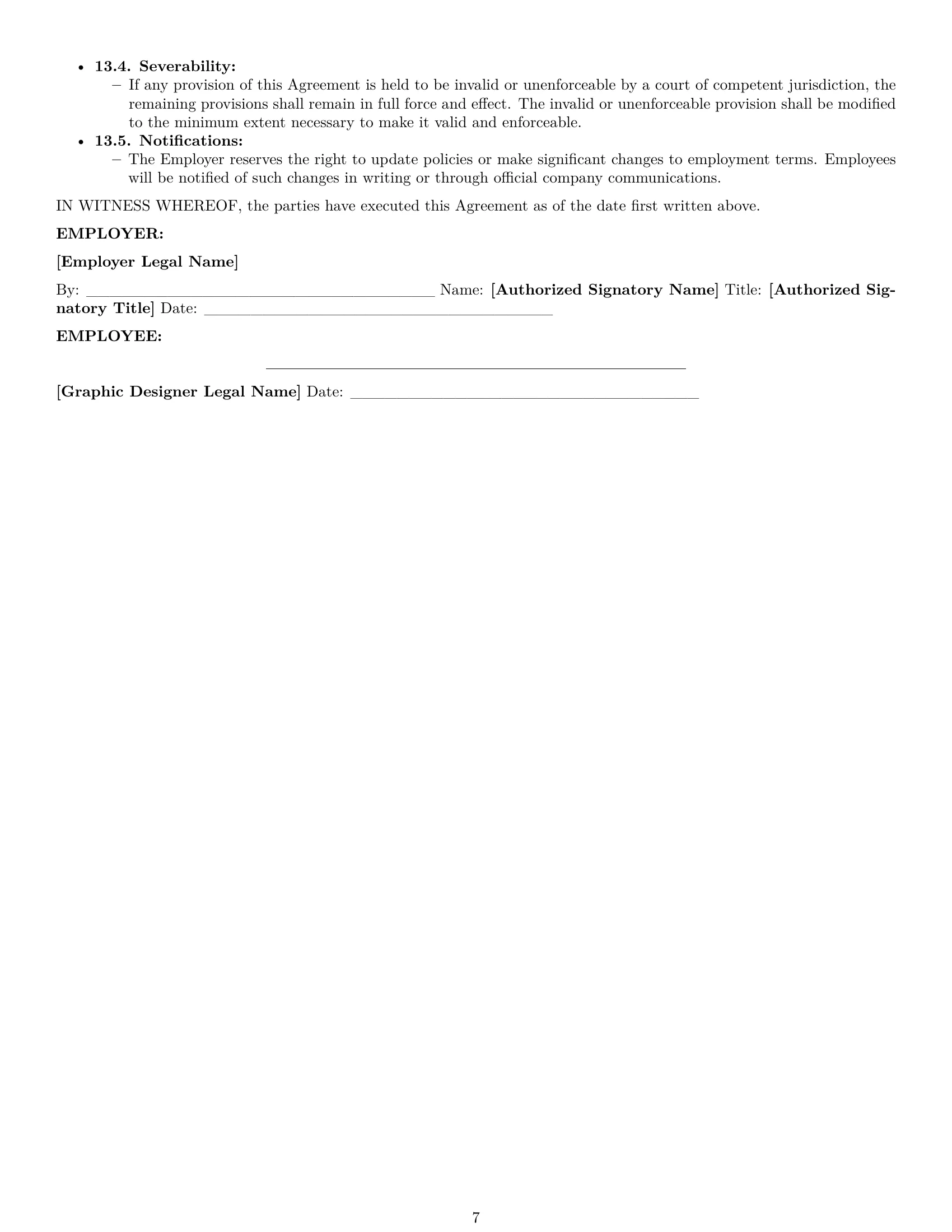 Preview page 7 of Pro Kansas graphic designer employment contract template