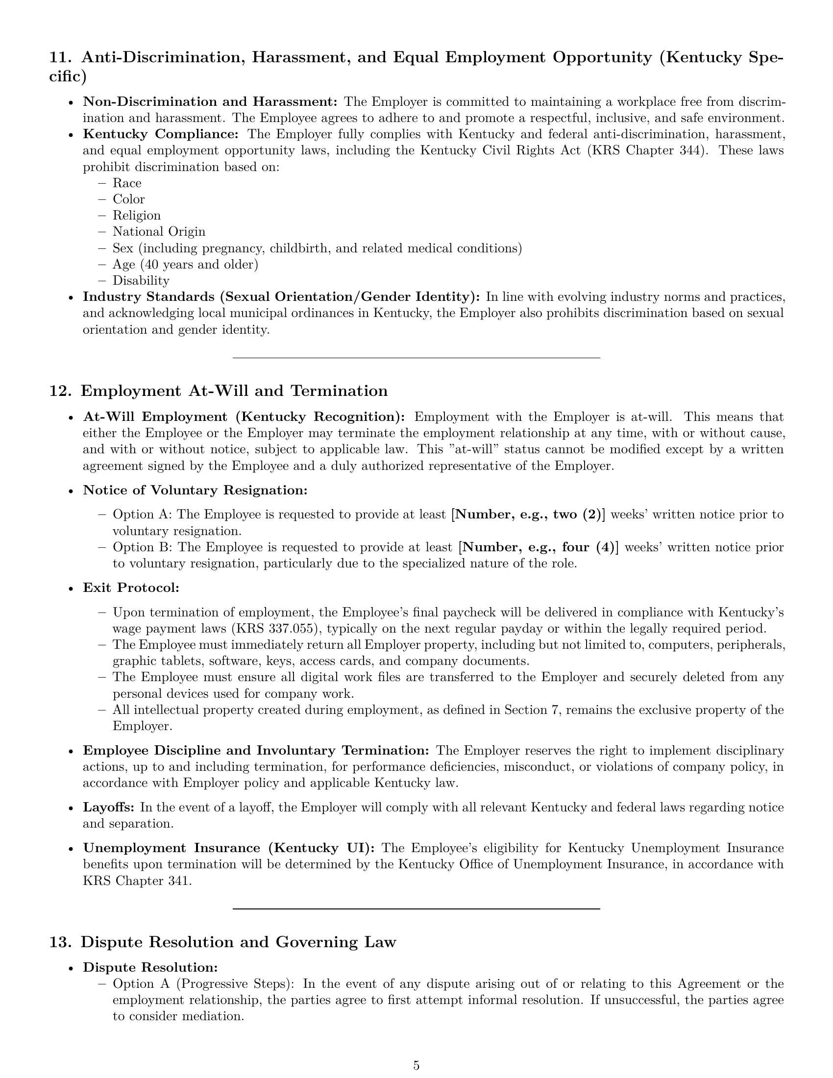 Preview page 5 of Pro Kentucky graphic designer employment contract template
