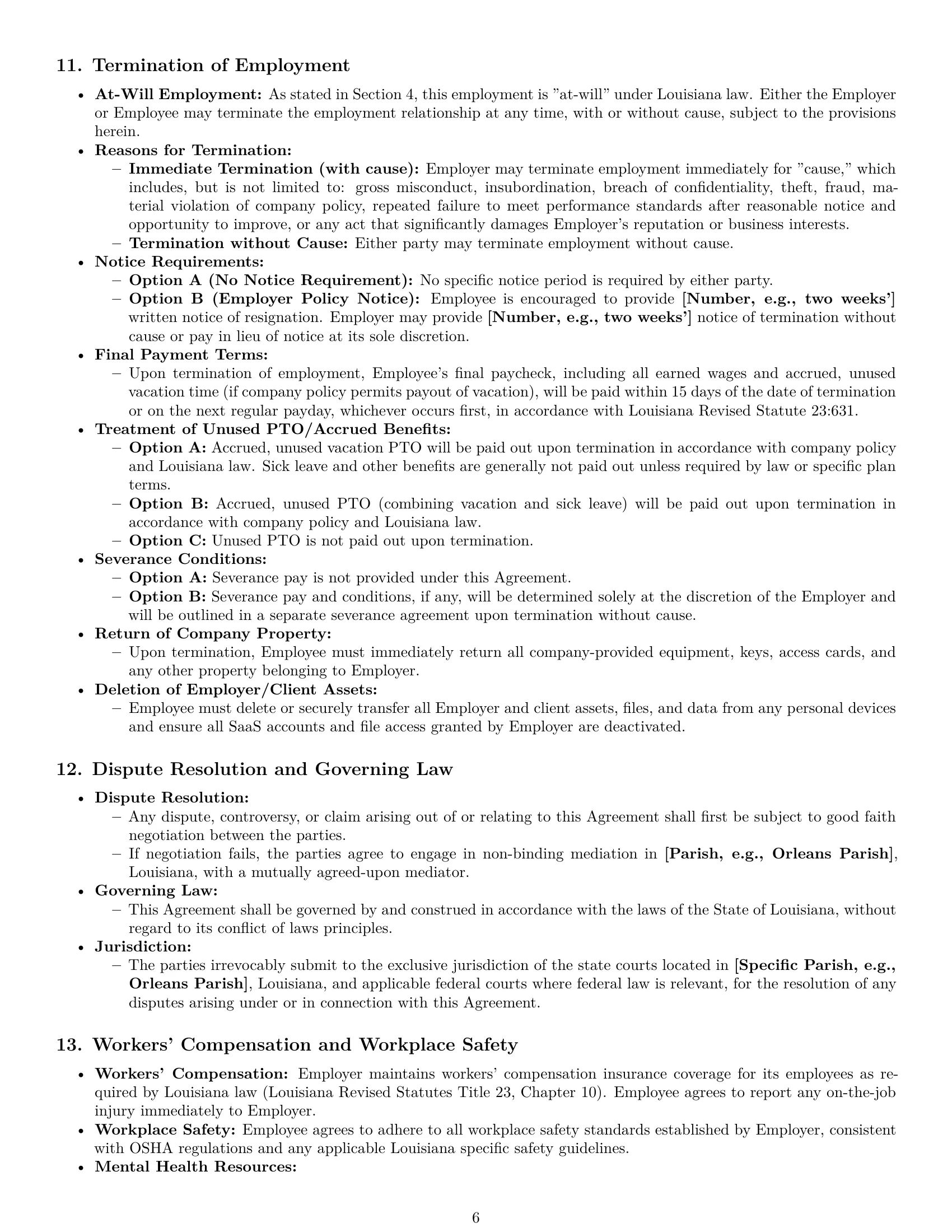 Preview page 6 of Pro Louisiana graphic designer employment contract template