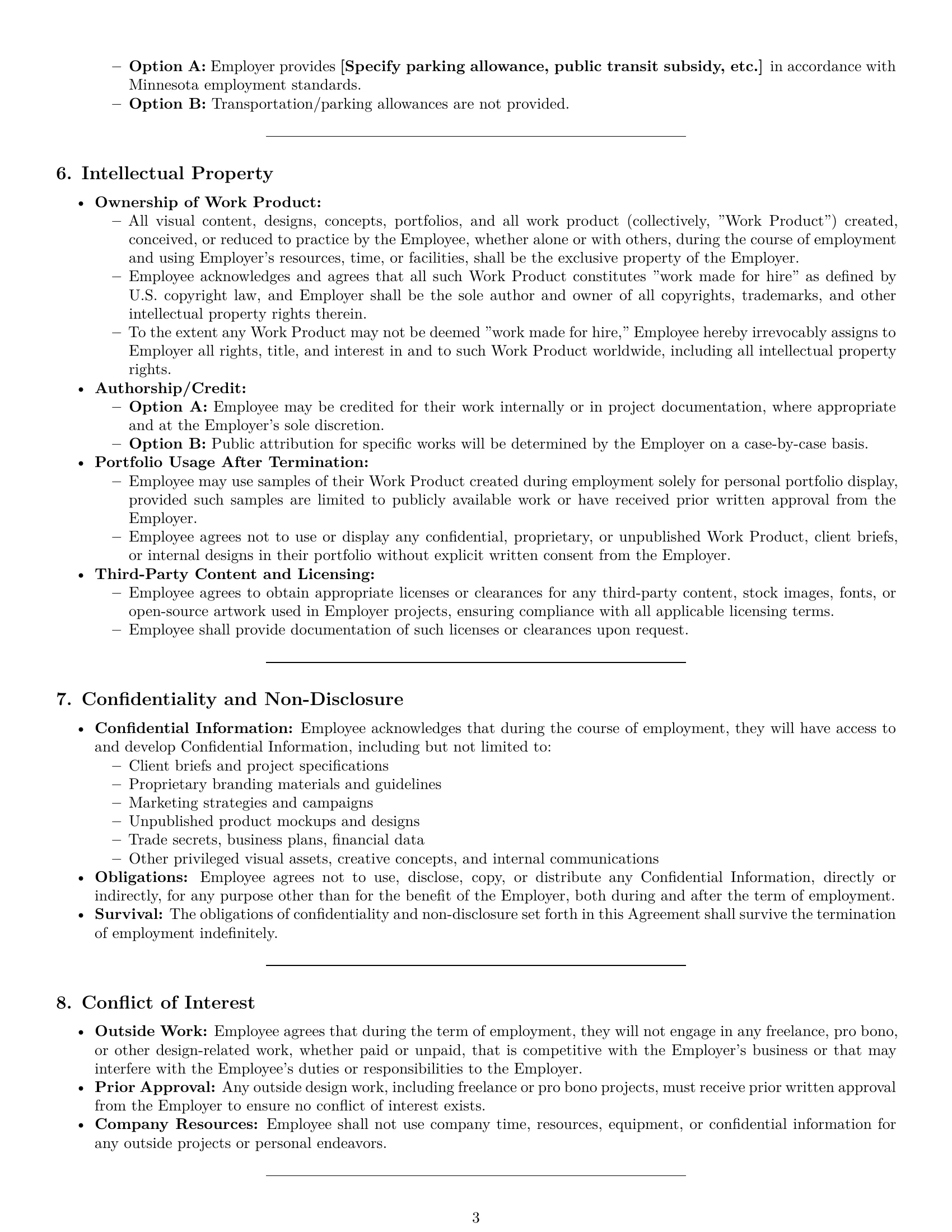 Preview page 3 of Pro Minnesota graphic designer employment contract template