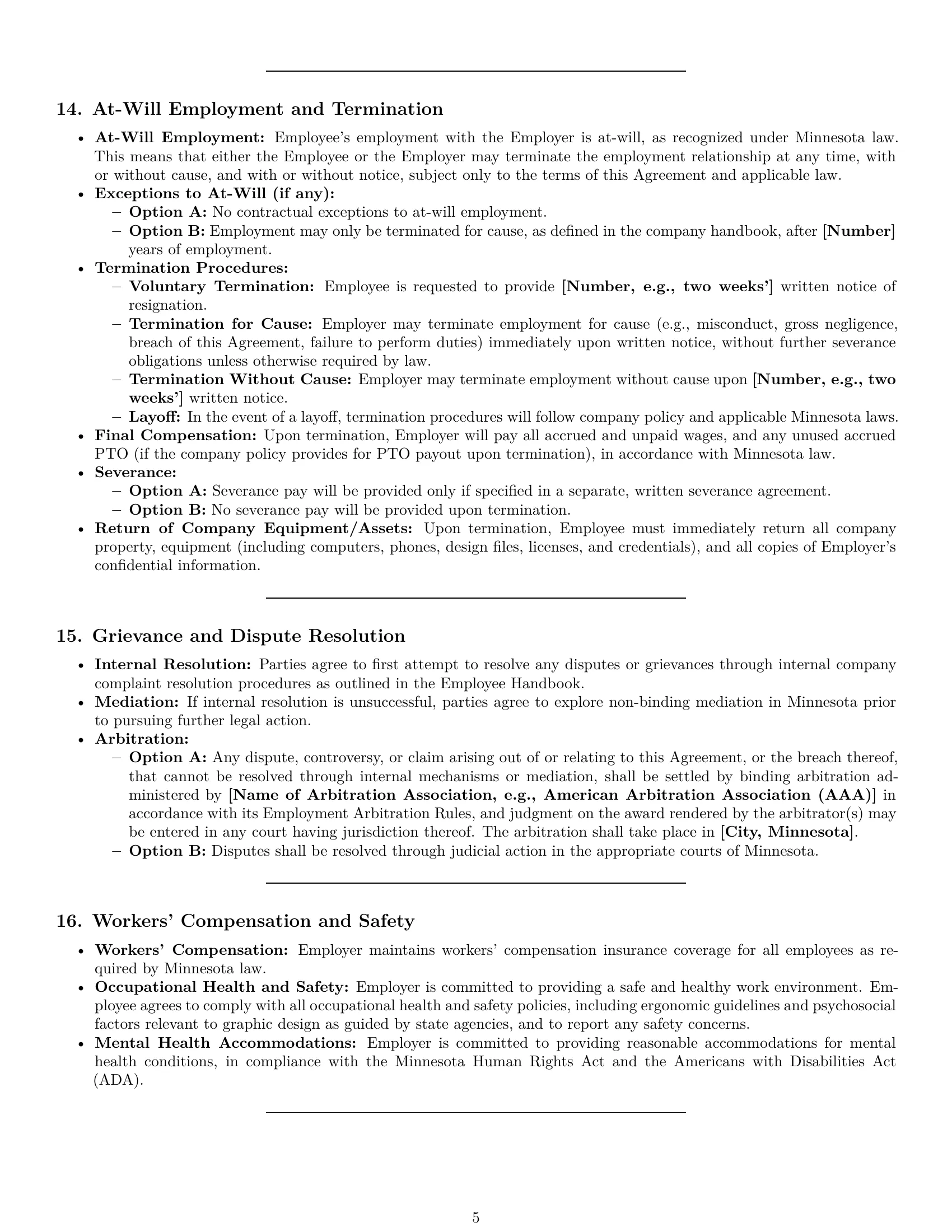 Preview page 5 of Pro Minnesota graphic designer employment contract template
