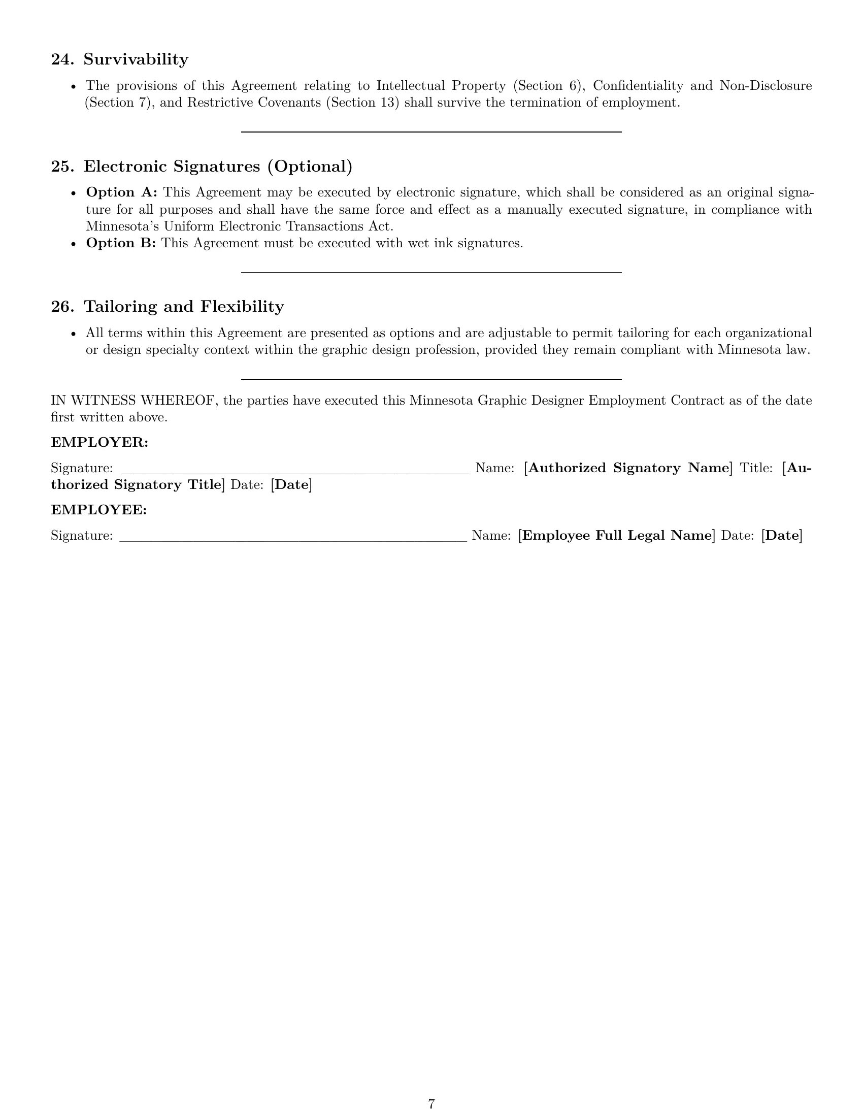 Preview page 7 of Pro Minnesota graphic designer employment contract template