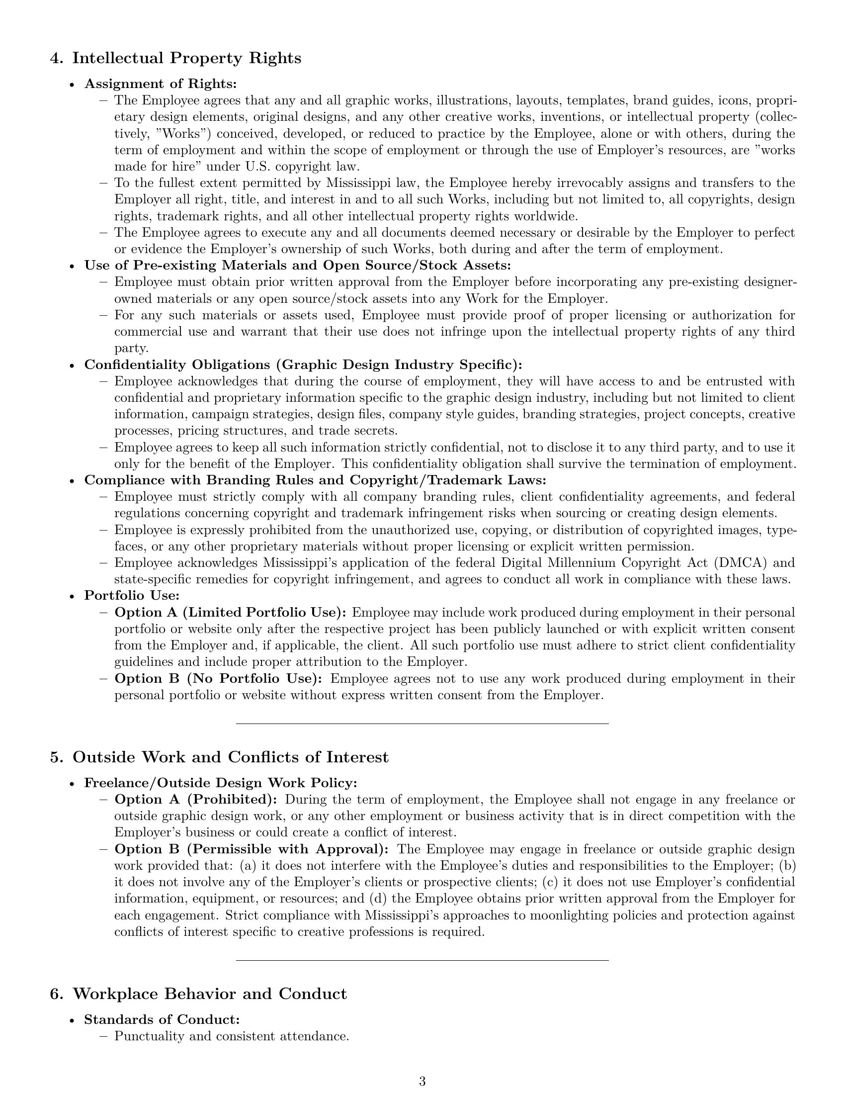 Preview page 3 of Pro Mississippi graphic designer employment contract template