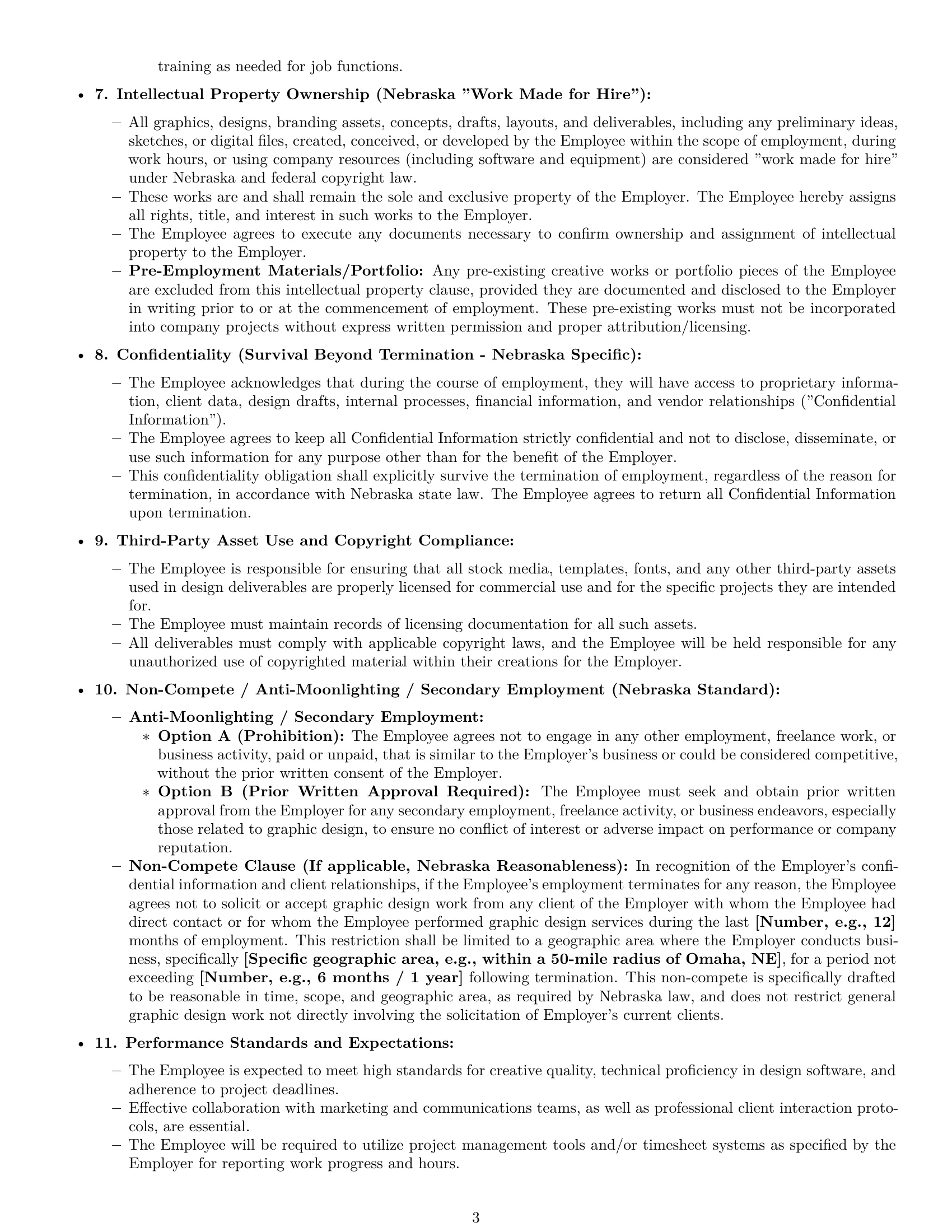 Preview page 3 of Pro Nebraska graphic designer employment contract template