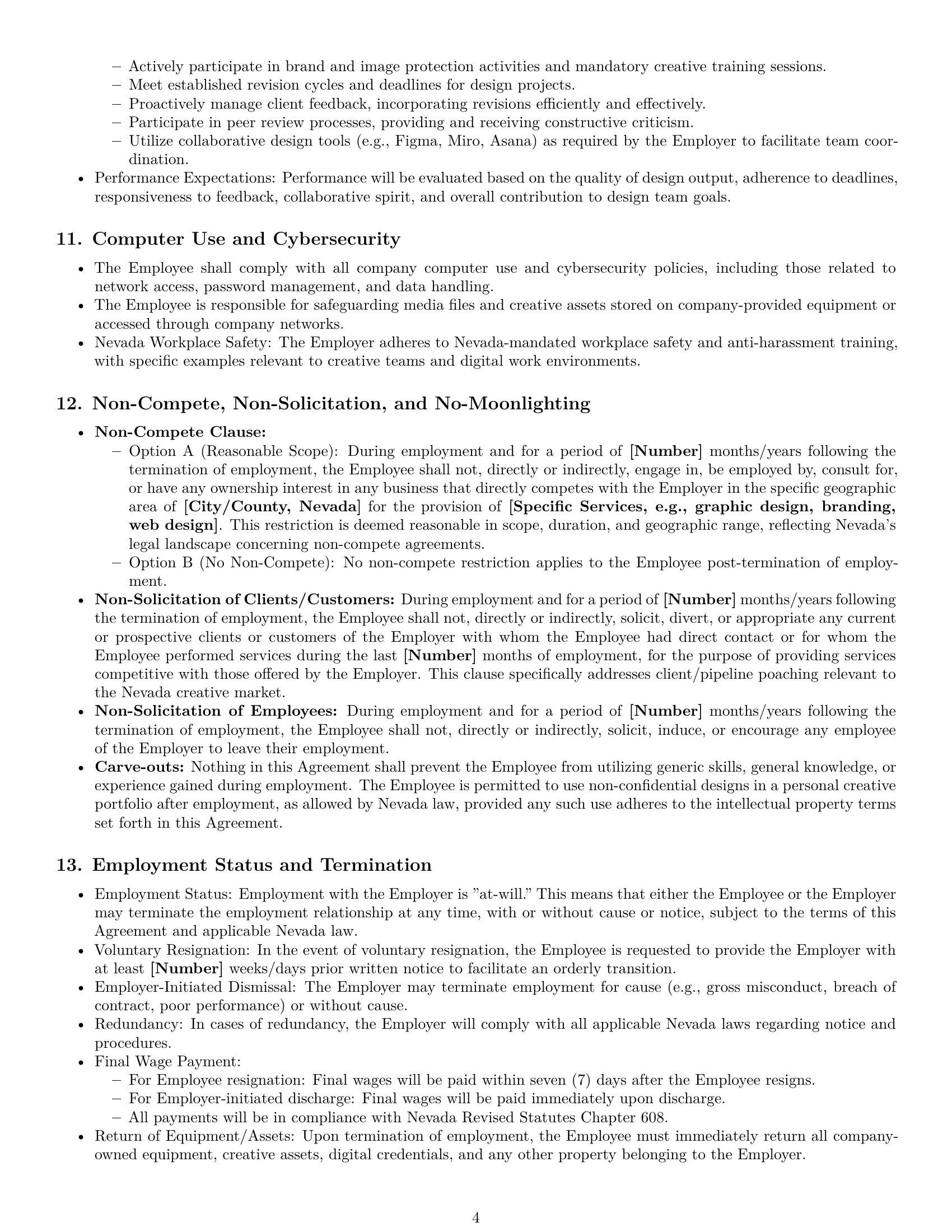 Preview page 4 of Pro Nevada graphic designer employment contract template
