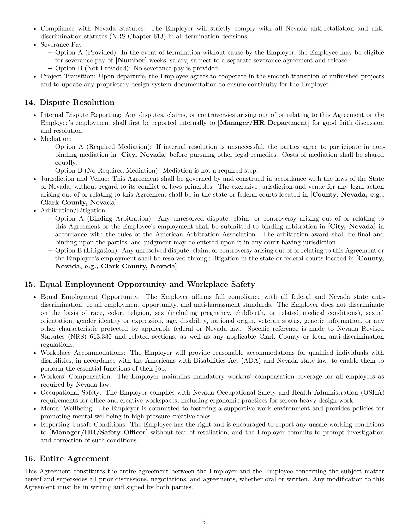 Preview page 5 of Pro Nevada graphic designer employment contract template