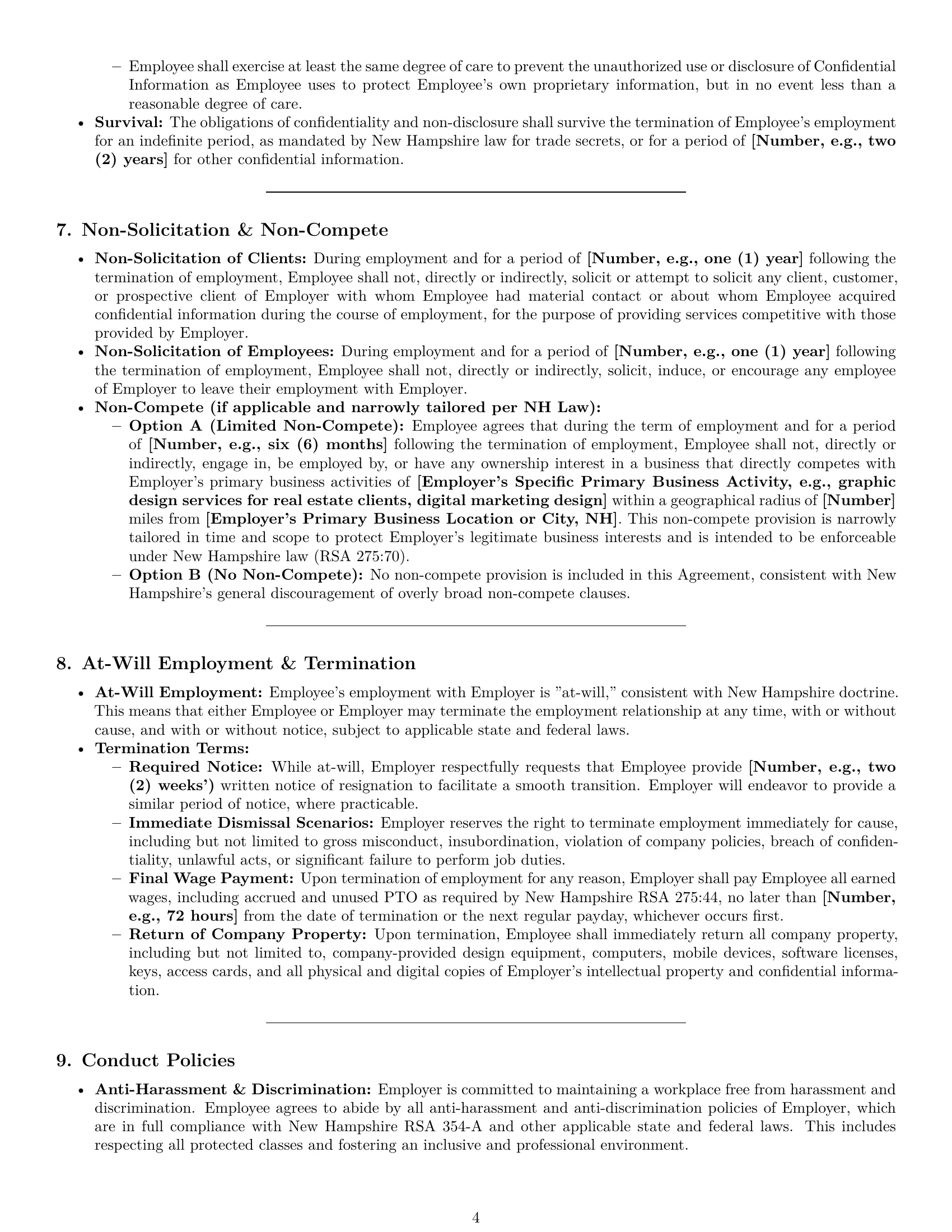 Preview page 4 of Pro New Hampshire graphic designer employment contract template