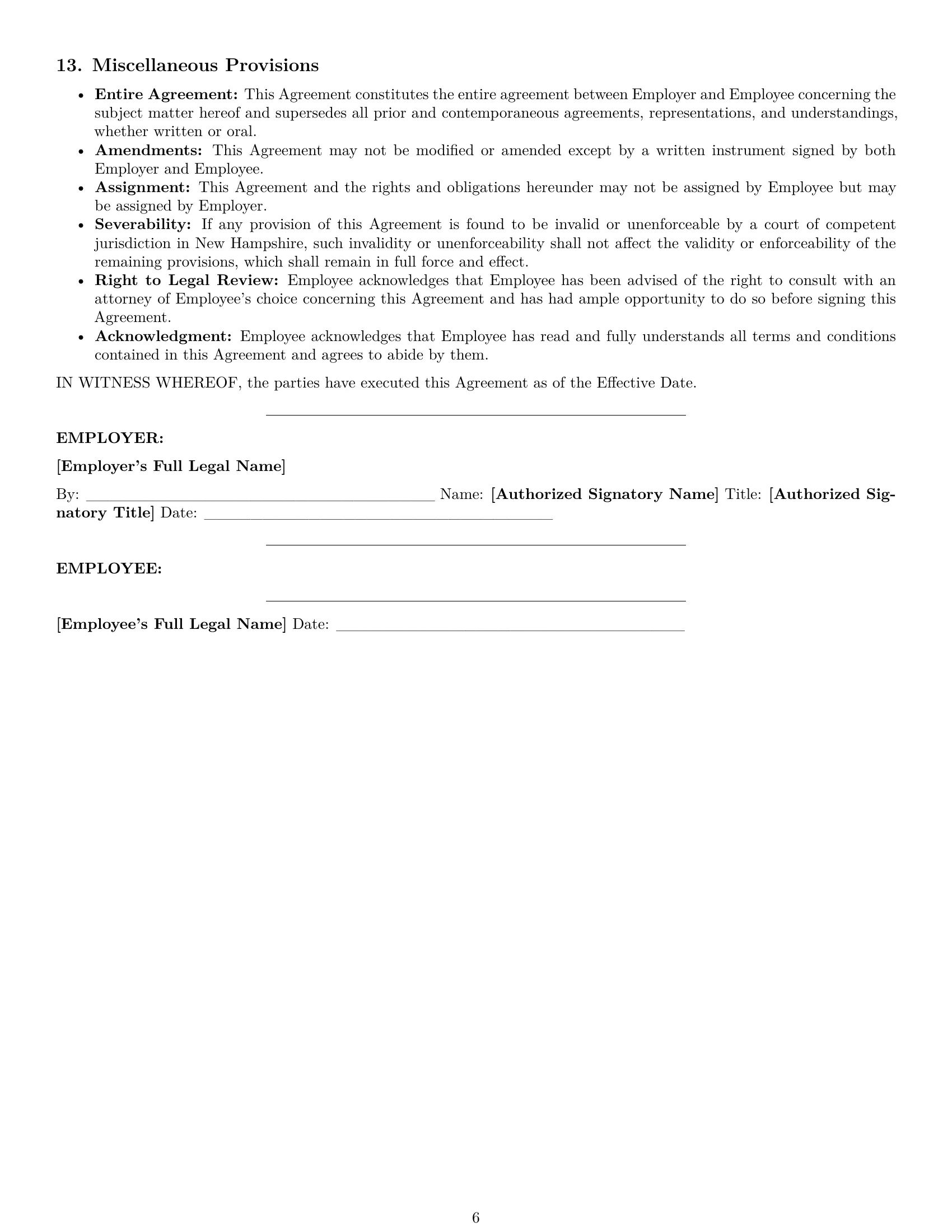 Preview page 6 of Pro New Hampshire graphic designer employment contract template