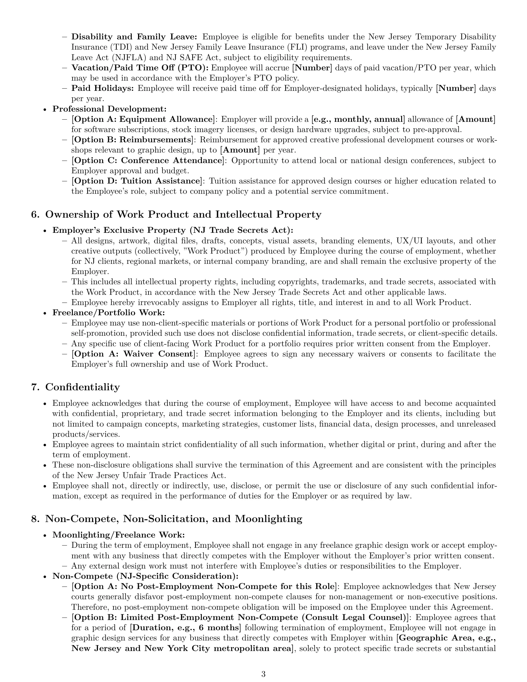 Preview page 3 of Pro New Jersey graphic designer employment contract template