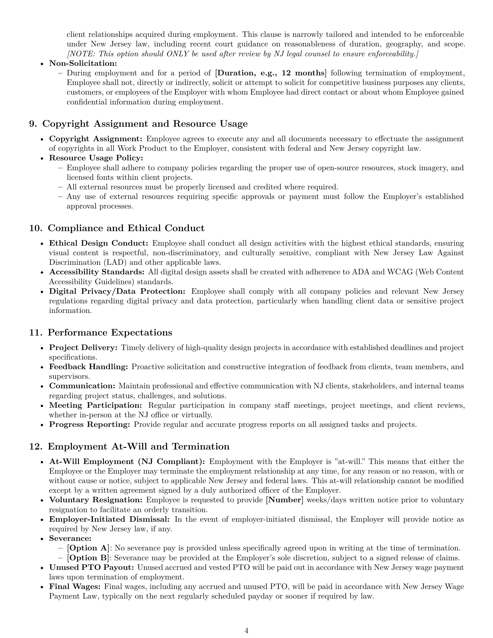 Preview page 4 of Pro New Jersey graphic designer employment contract template