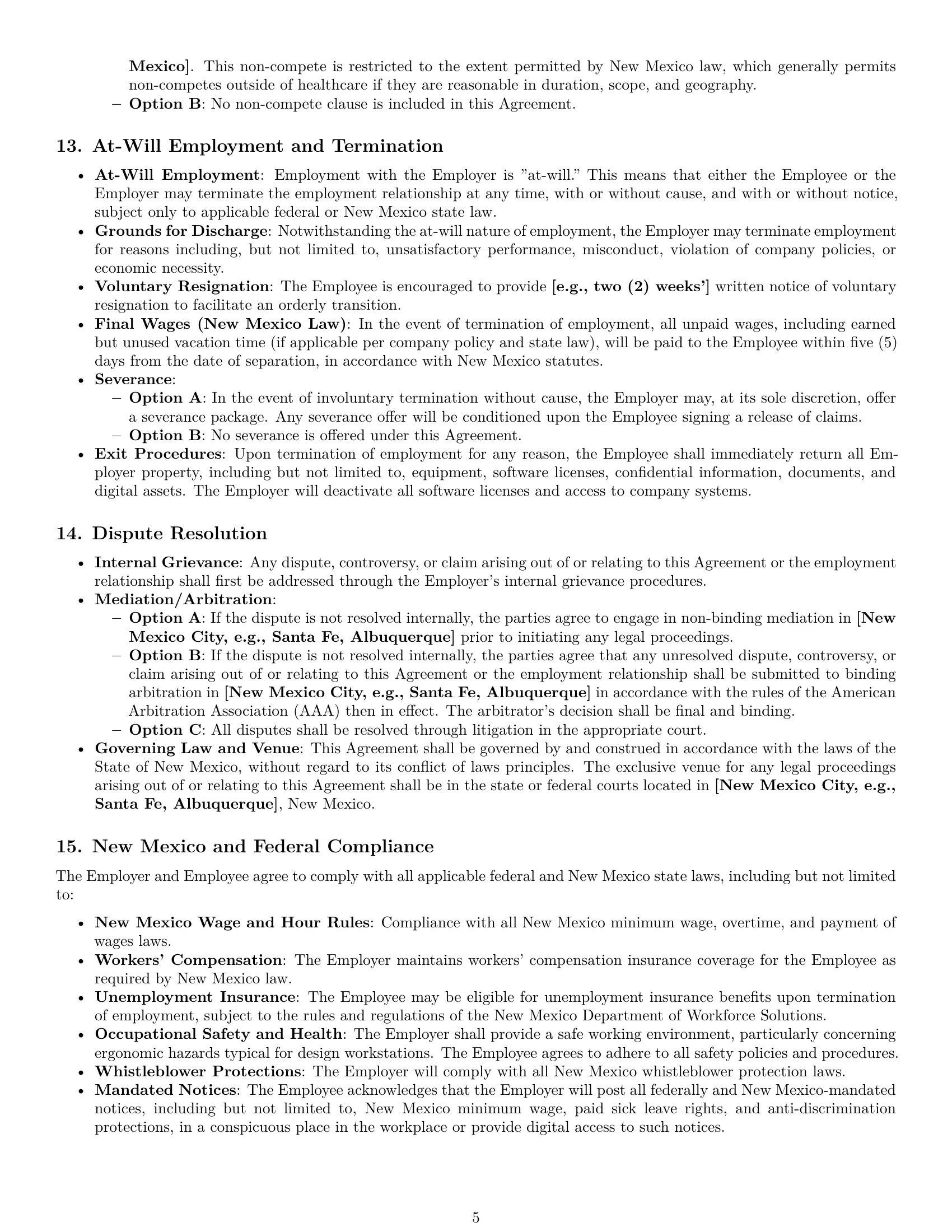 Preview page 5 of Pro New Mexico graphic designer employment contract template