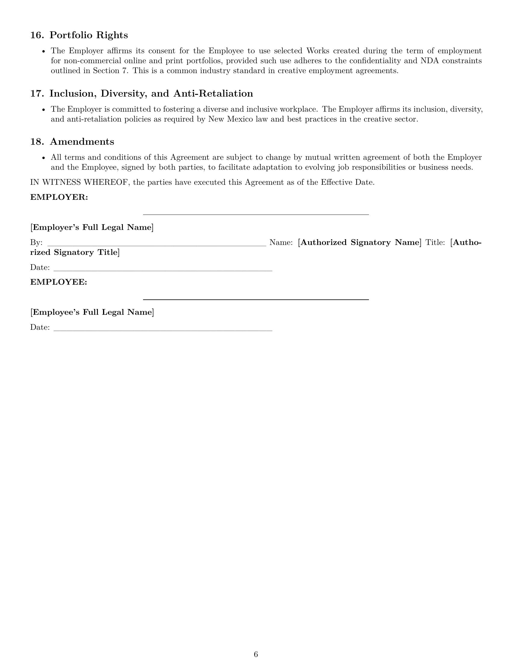 Preview page 6 of Pro New Mexico graphic designer employment contract template