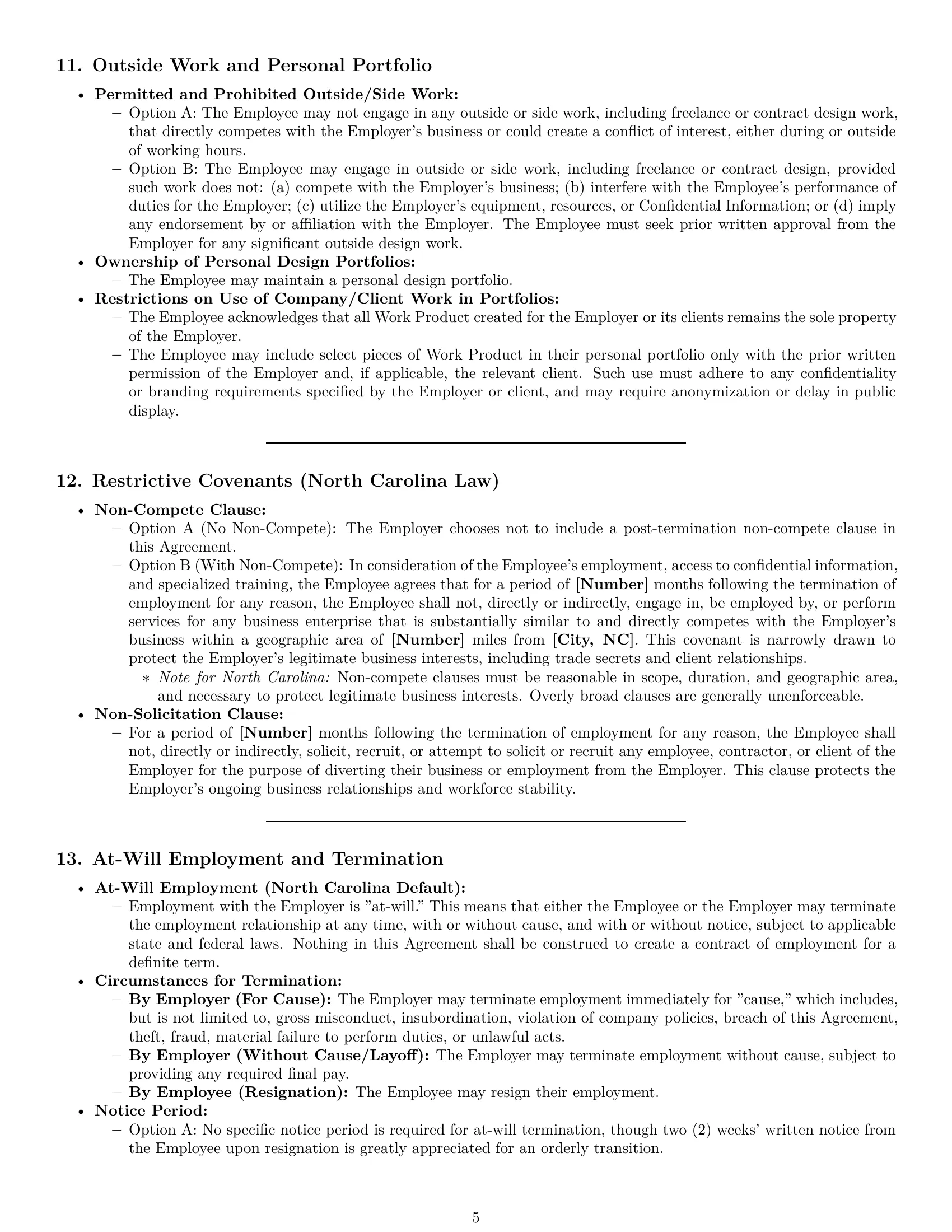Preview page 5 of Pro North Carolina graphic designer employment contract template