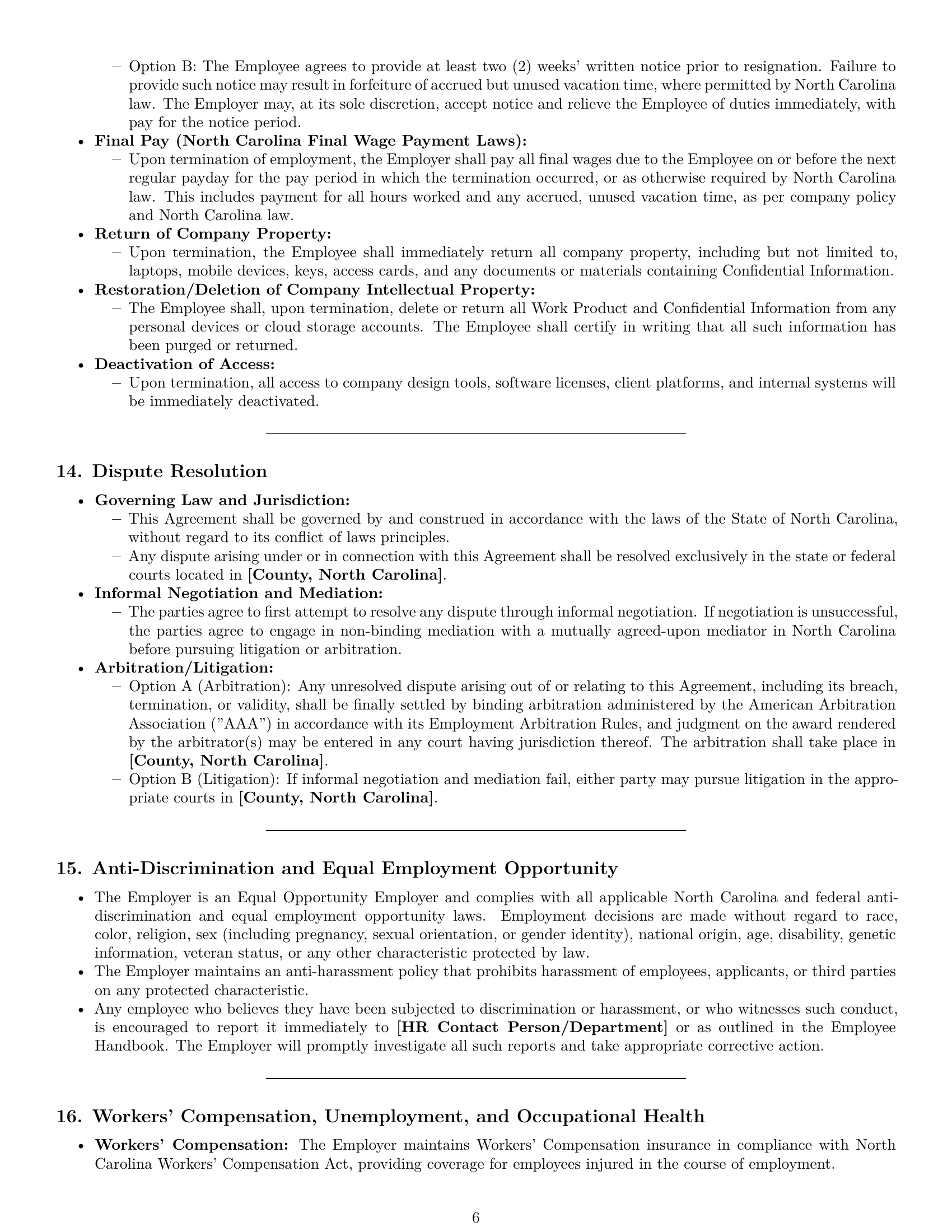 Preview page 6 of Pro North Carolina graphic designer employment contract template