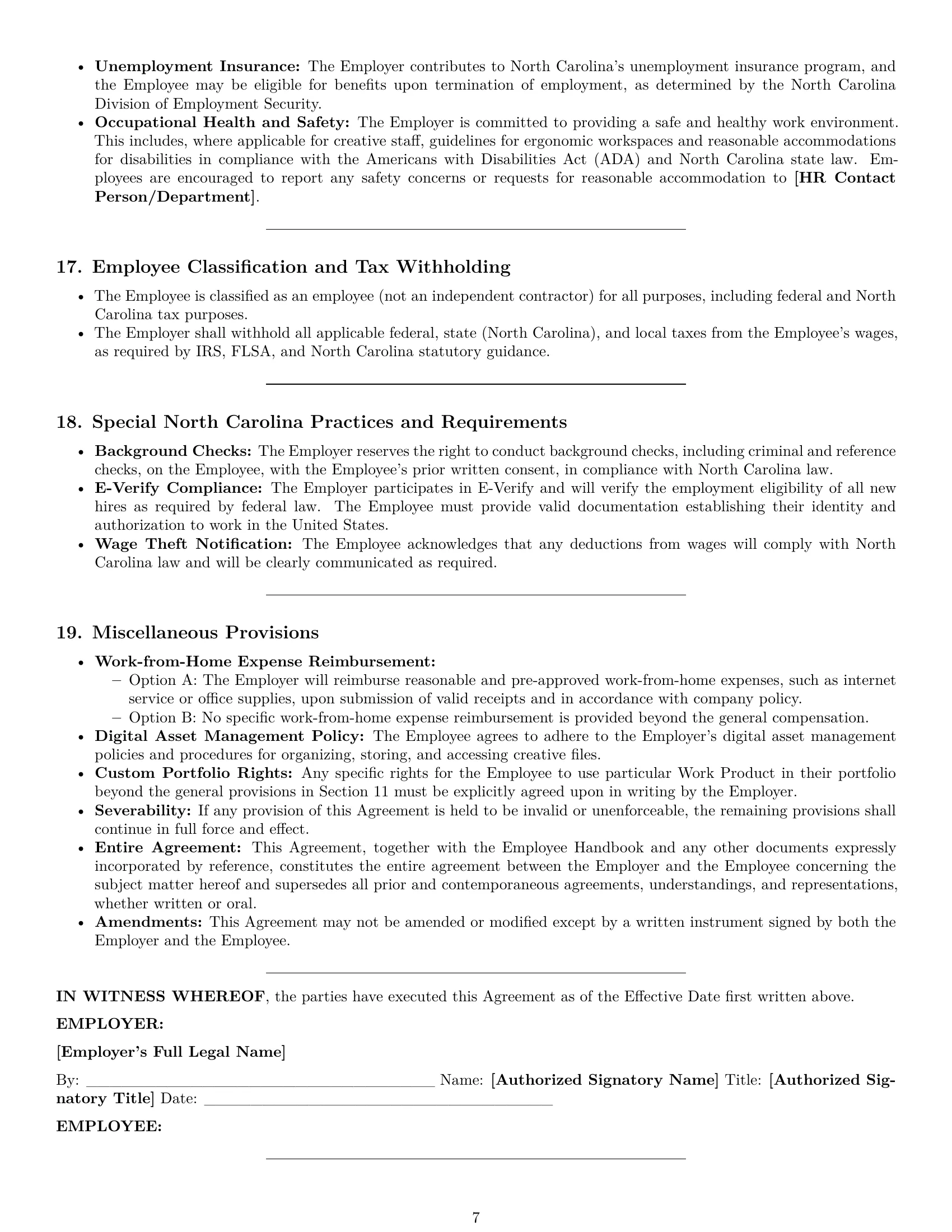 Preview page 7 of Pro North Carolina graphic designer employment contract template