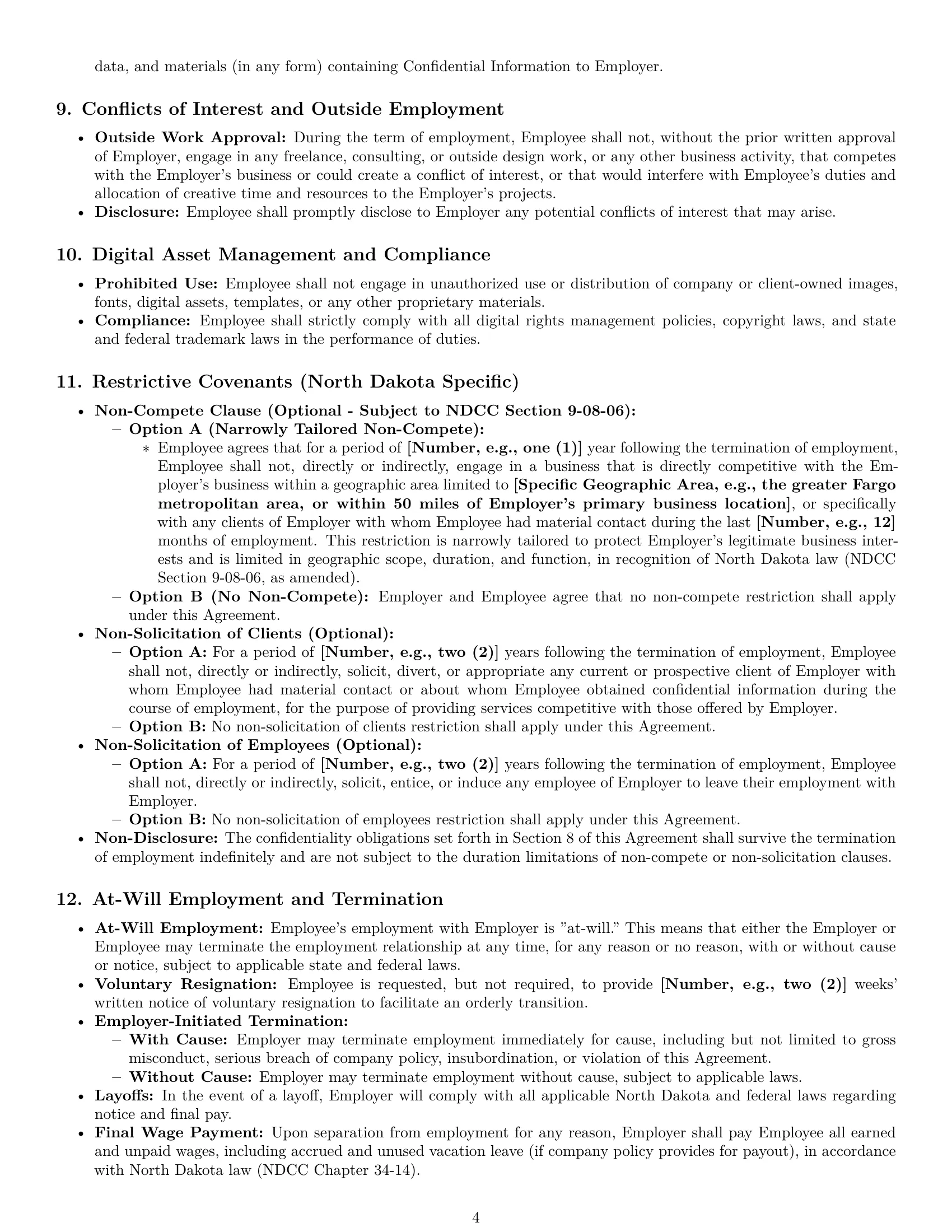Preview page 4 of Pro North Dakota graphic designer employment contract template