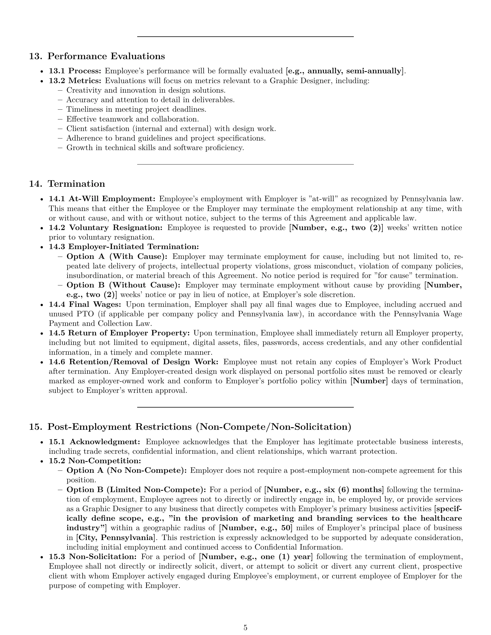 Preview page 5 of Pro Pennsylvania graphic designer employment contract template