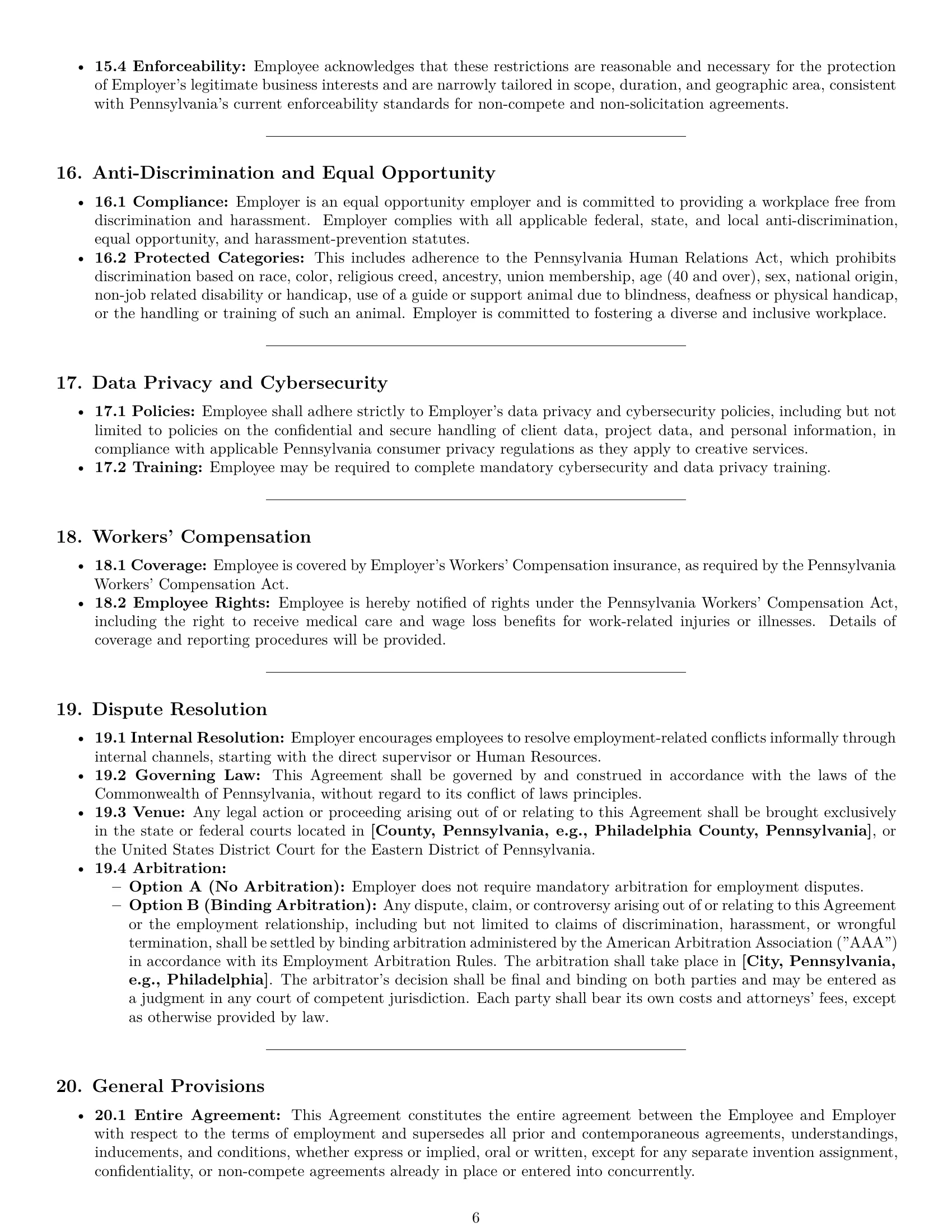 Preview page 6 of Pro Pennsylvania graphic designer employment contract template