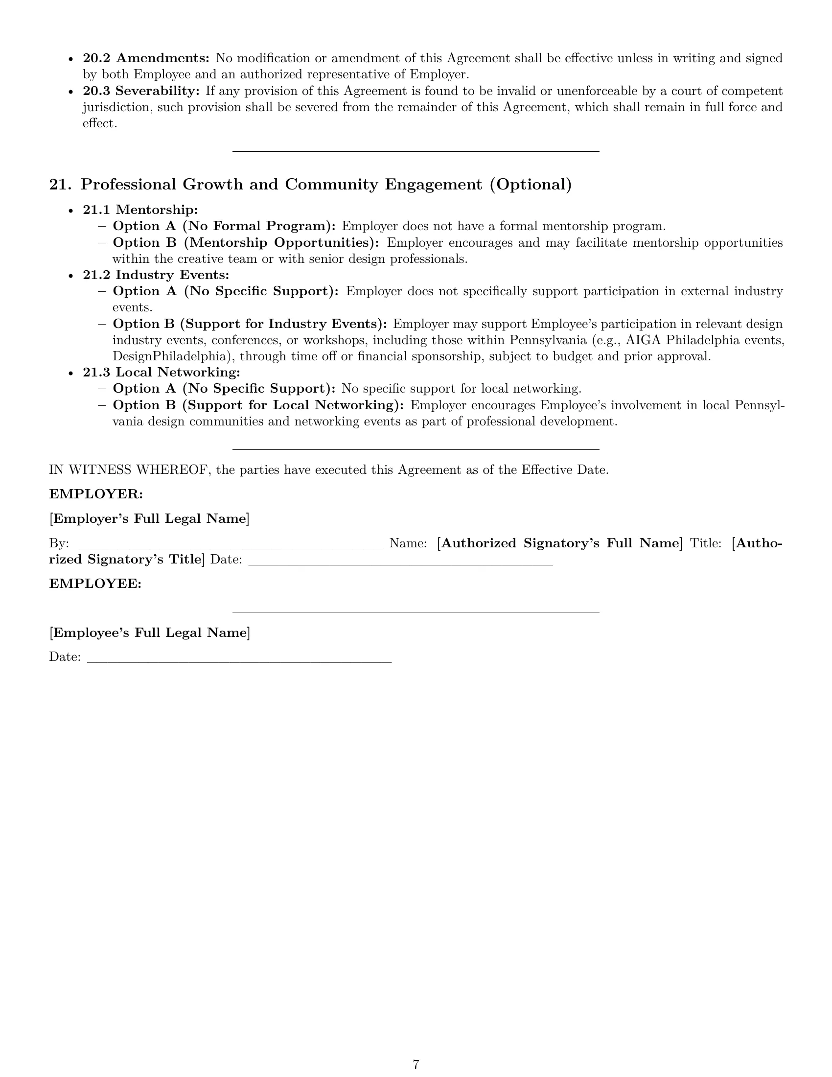 Preview page 7 of Pro Pennsylvania graphic designer employment contract template