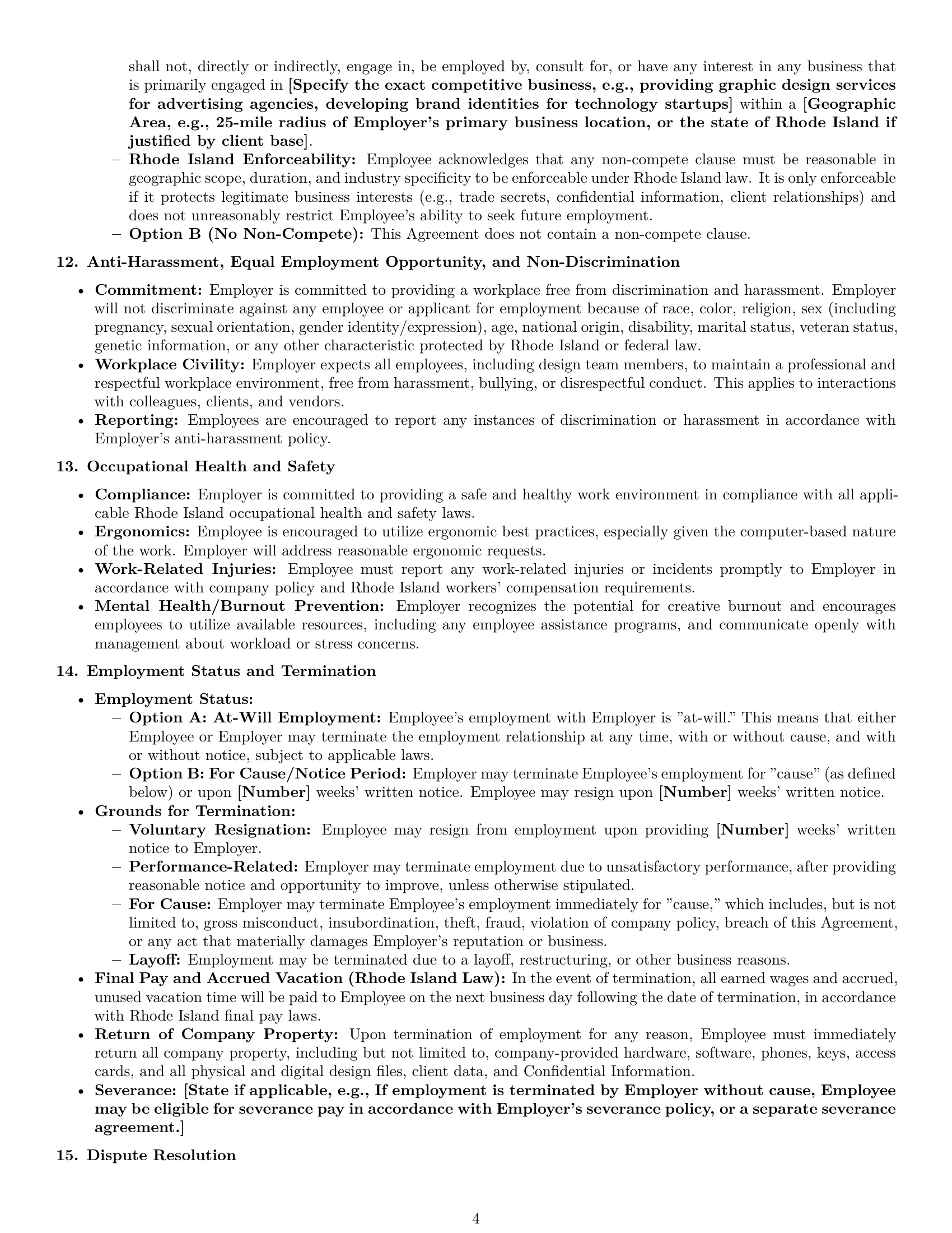 Preview page 4 of Pro Rhode Island graphic designer employment contract template