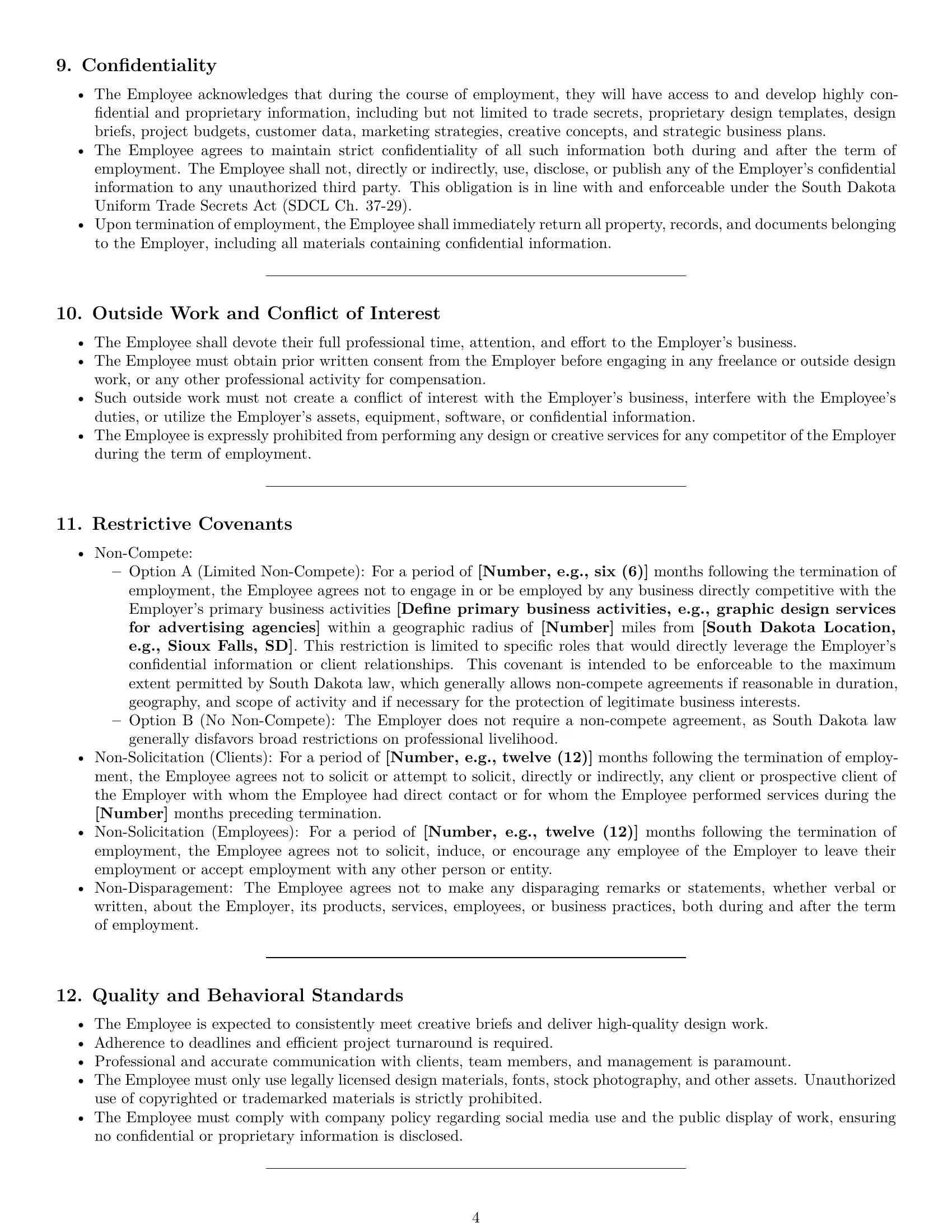 Preview page 4 of Pro South Dakota graphic designer employment contract template