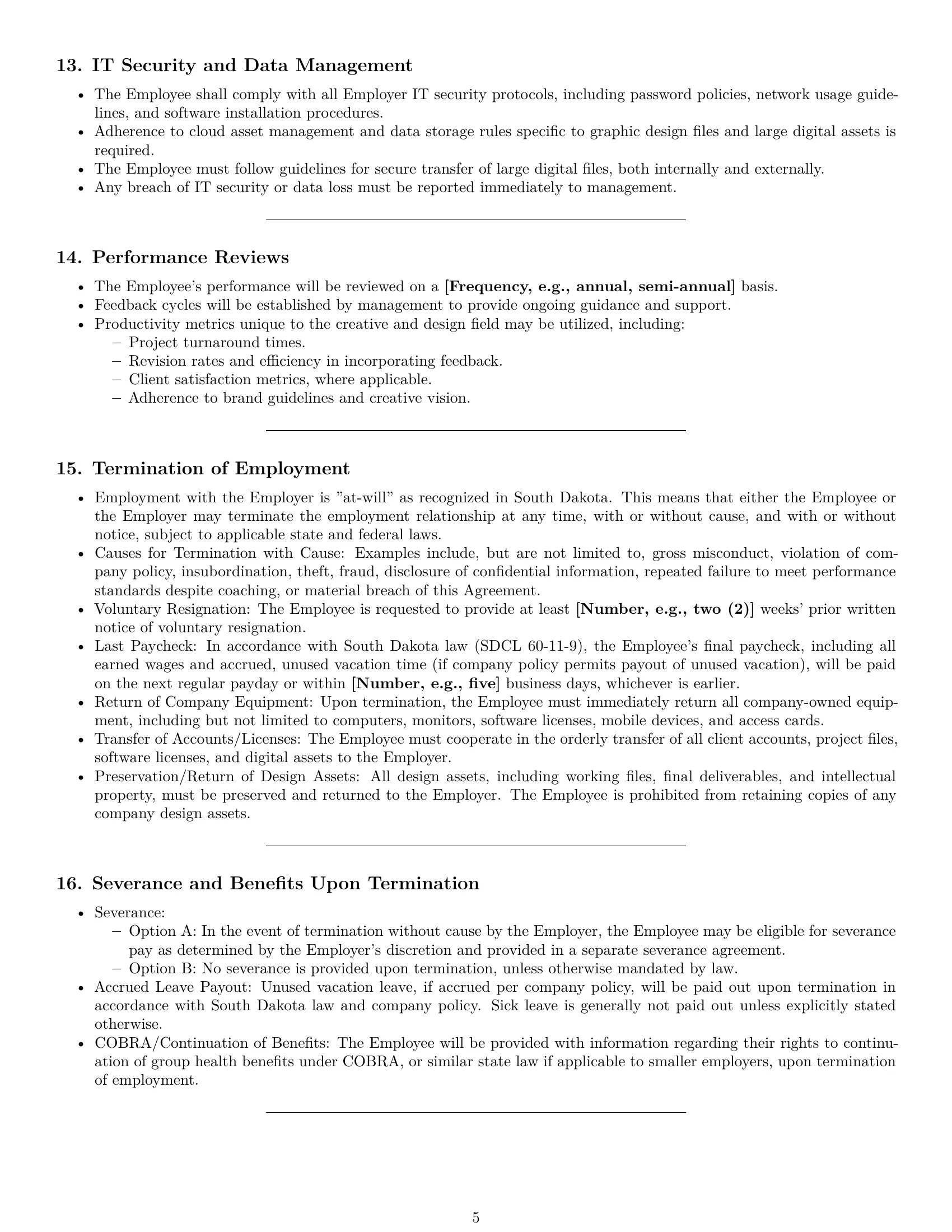 Preview page 5 of Pro South Dakota graphic designer employment contract template