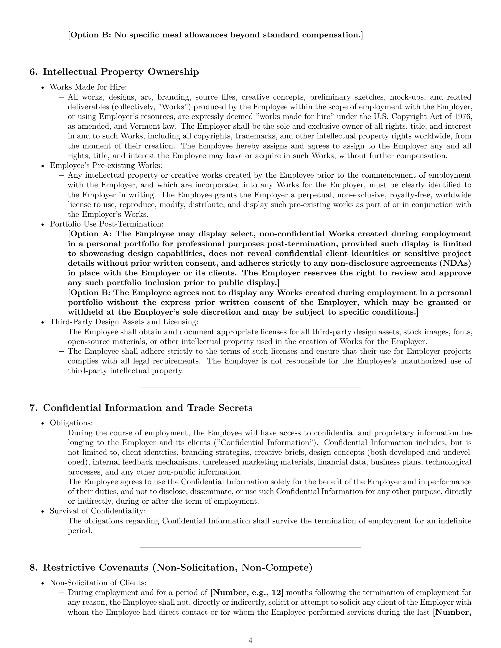 Preview page 4 of Pro Vermont graphic designer employment contract template